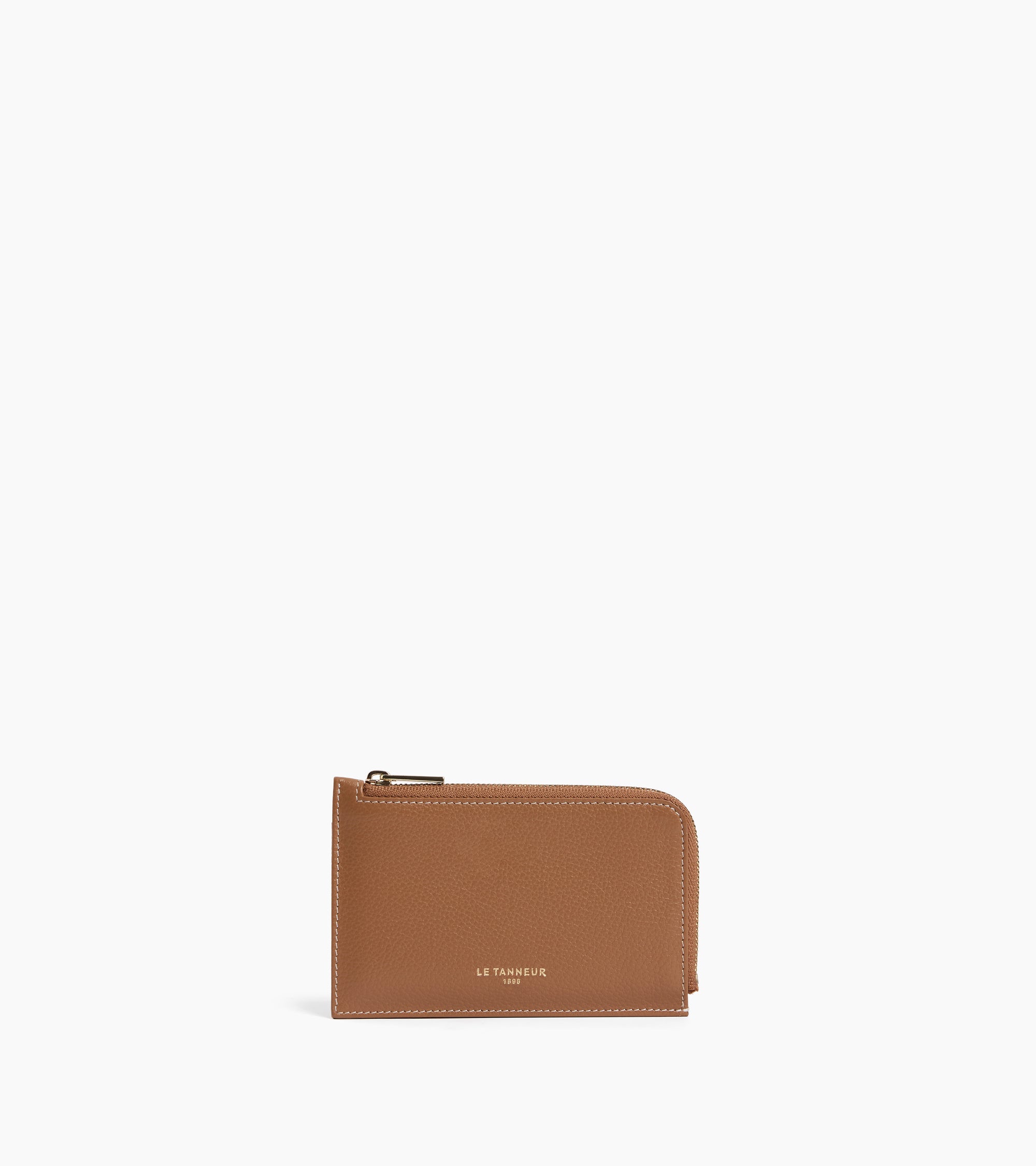 Porte cartes zippé Albertine en cuir grainé