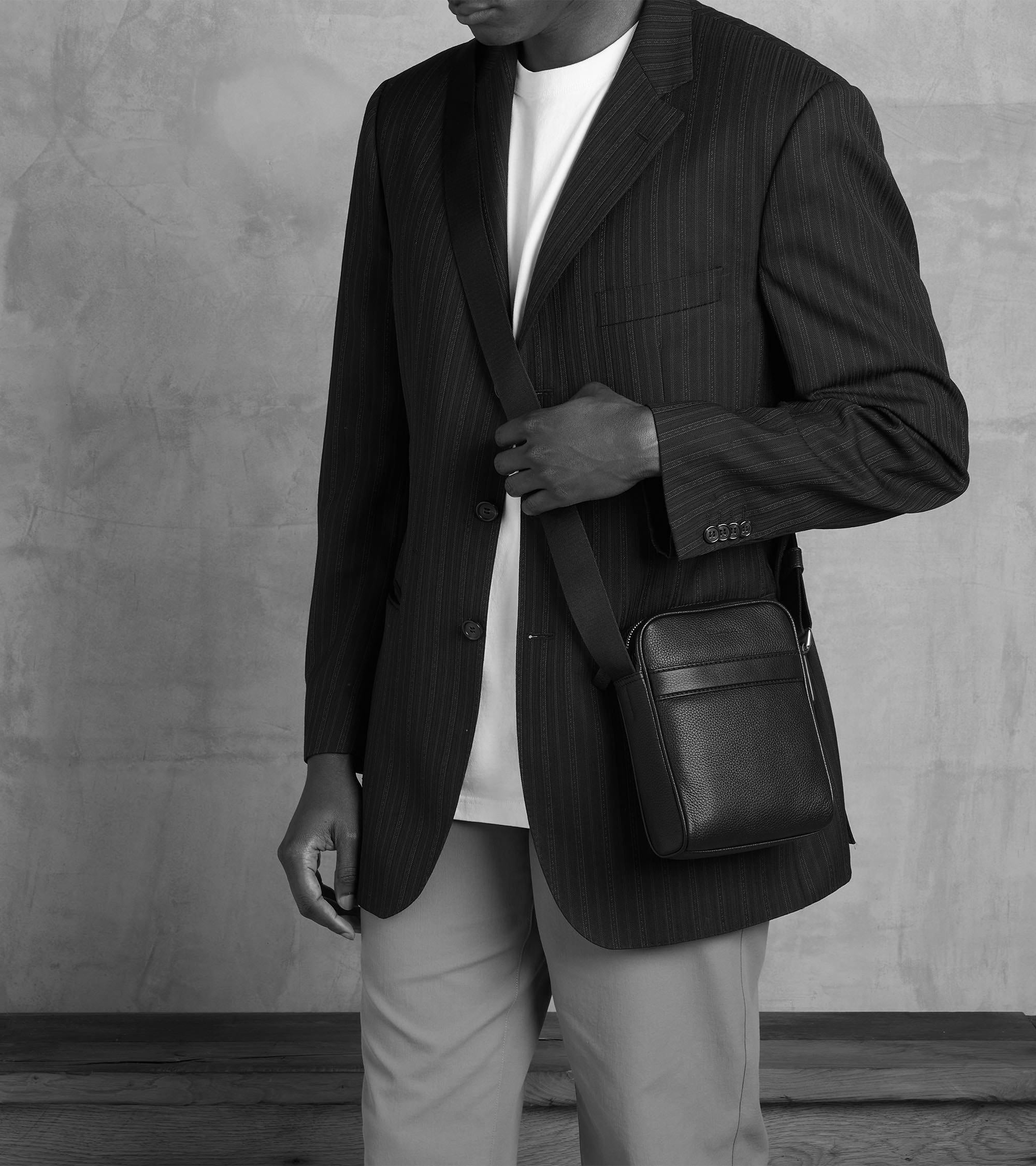 Petite sacoche Charles en cuir grainé