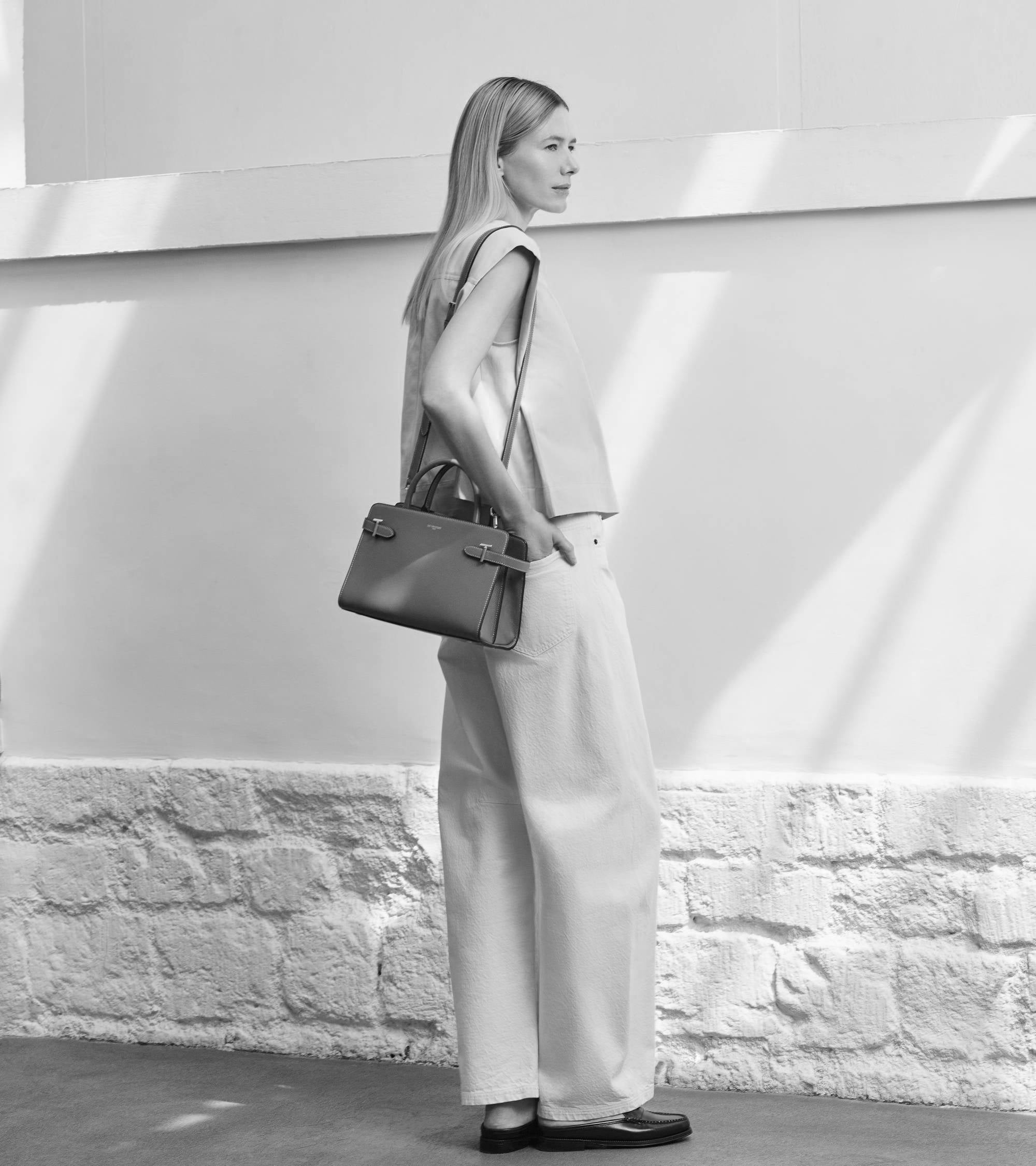 Sac à main moyen modèle Emilie en cuir grainé