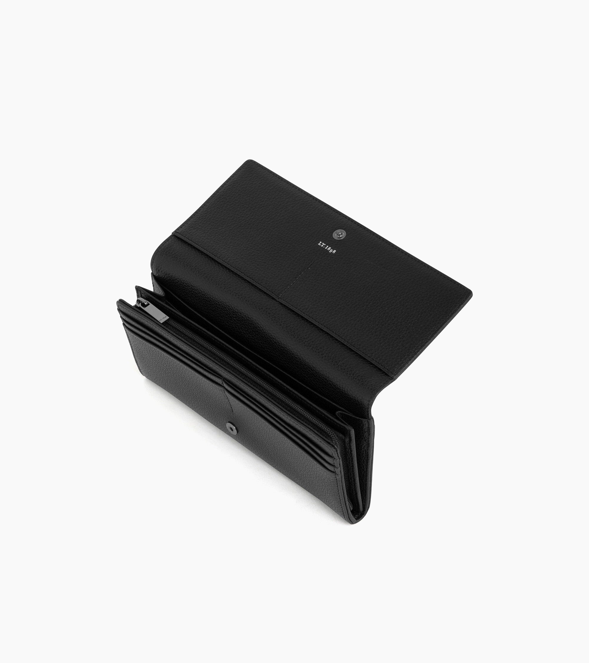 Emilie zipped travel companion in pebbled leather