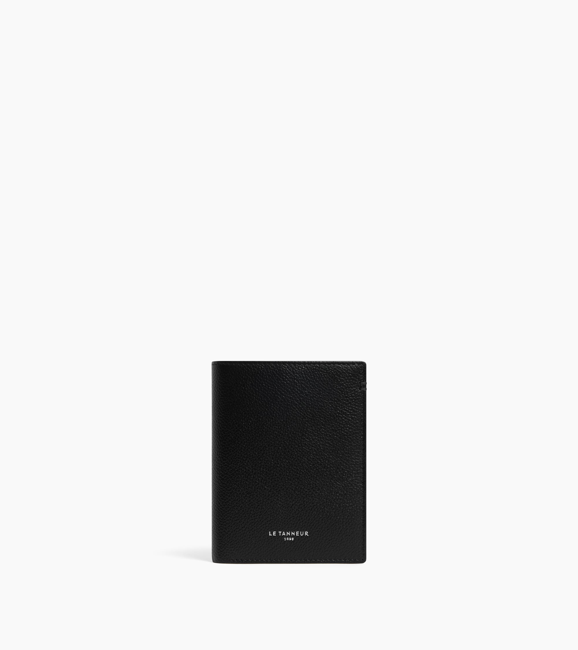 Portefeuille vertical zippé moyen modèle Lucien en cuir grainé
