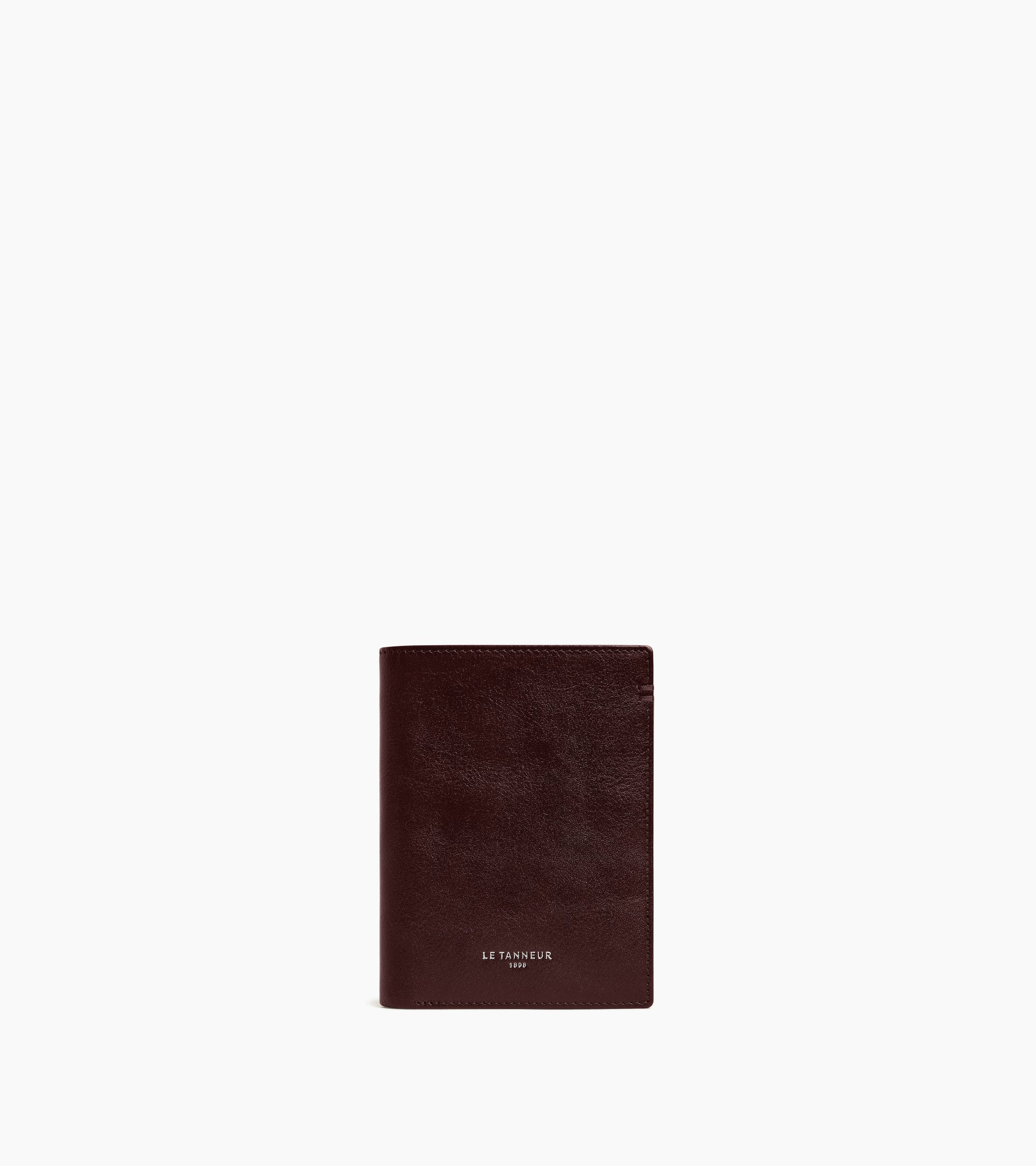 Portefeuille vertical zippé Lucien en cuir huilé