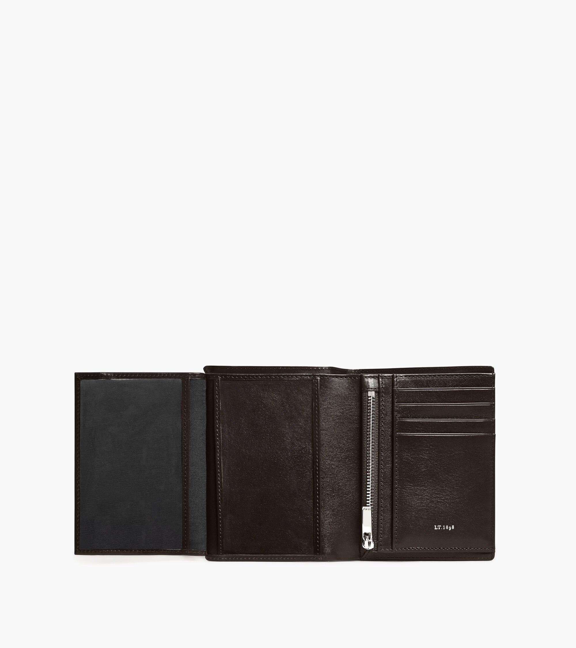 Portefeuille vertical moyen modèle zippé 2 volets Lucien en cuir huilé