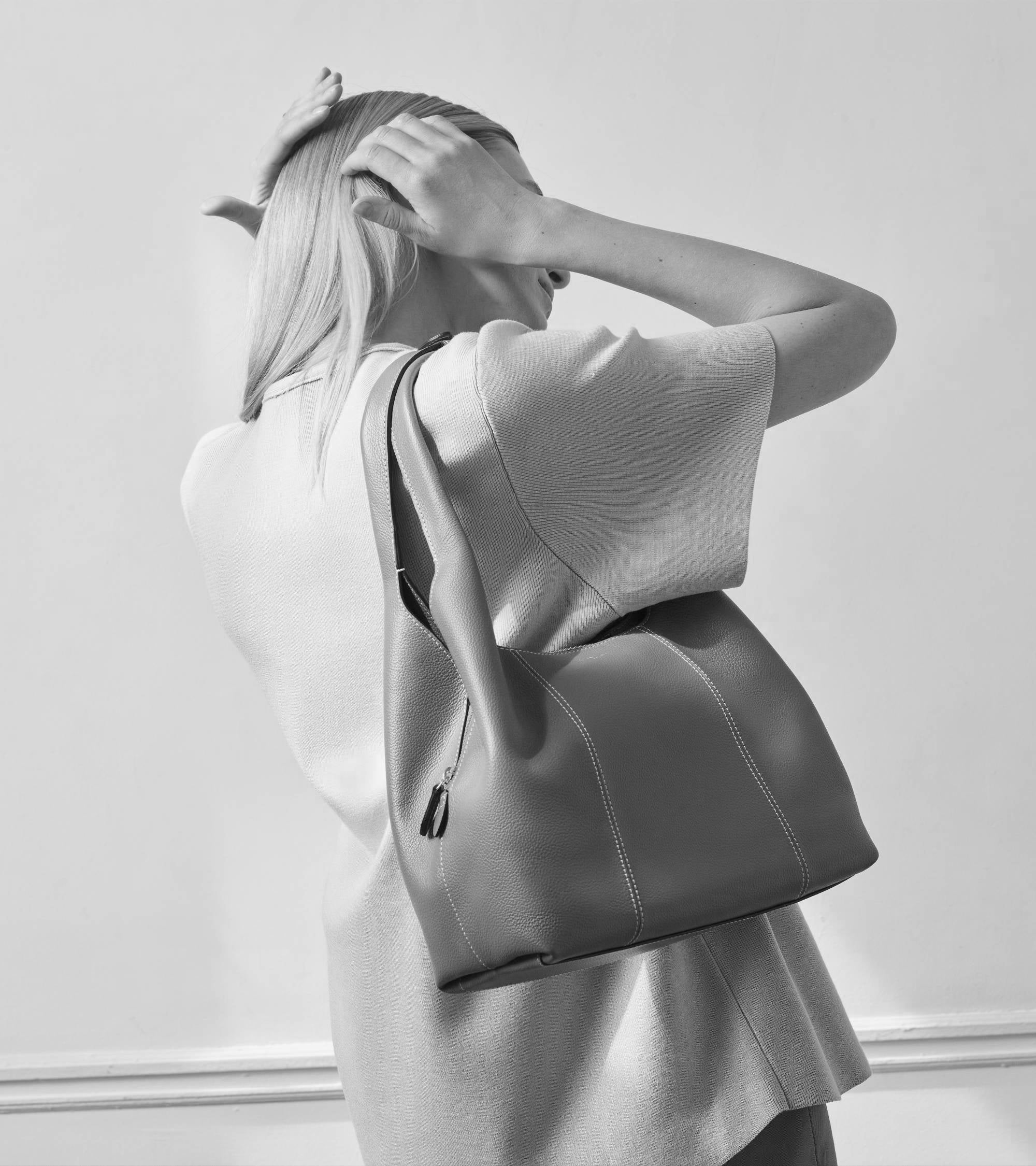 Sac porté épaule moyen modèle Juliette en cuir grainé