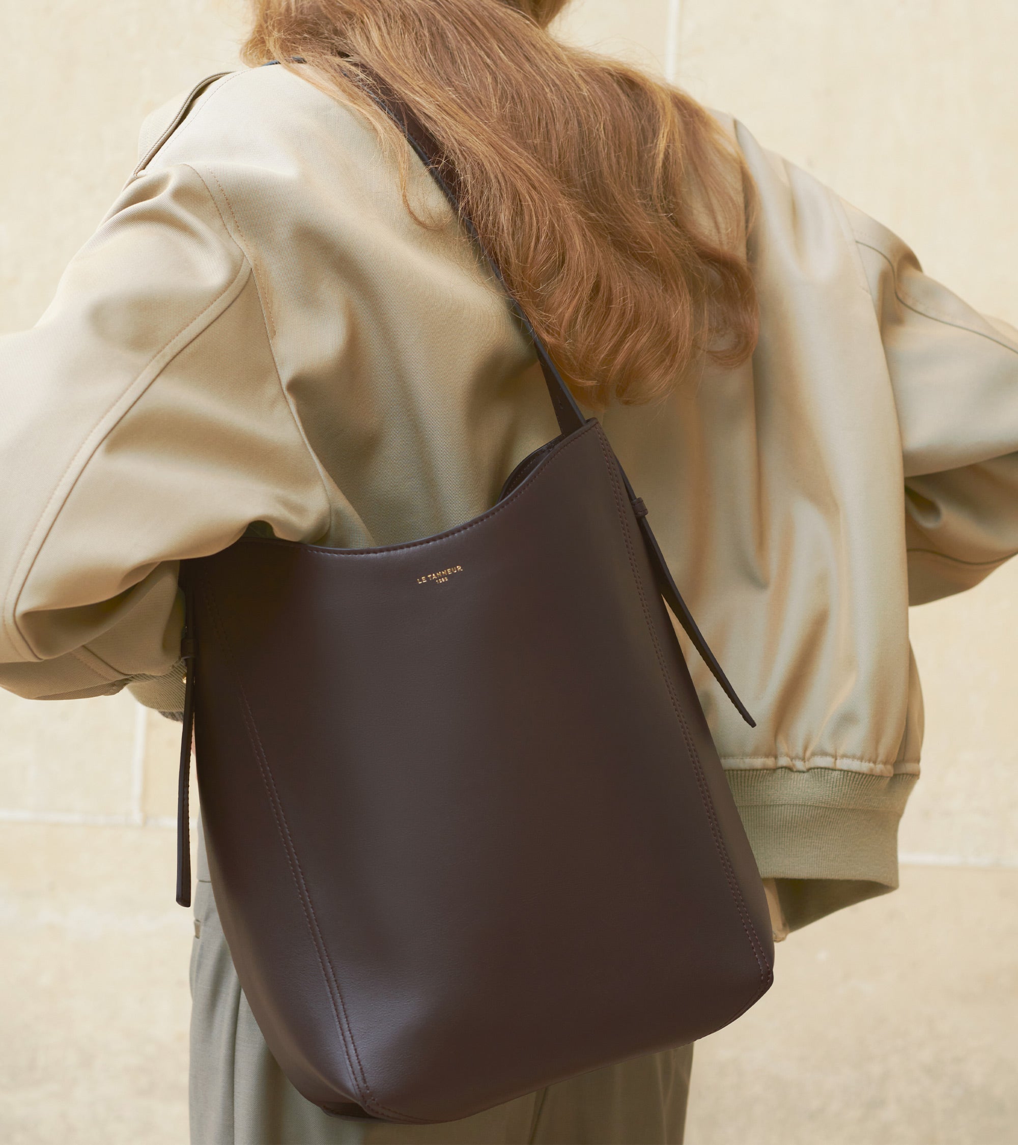 Sac hobo moyen modèle Céleste en cuir lisse