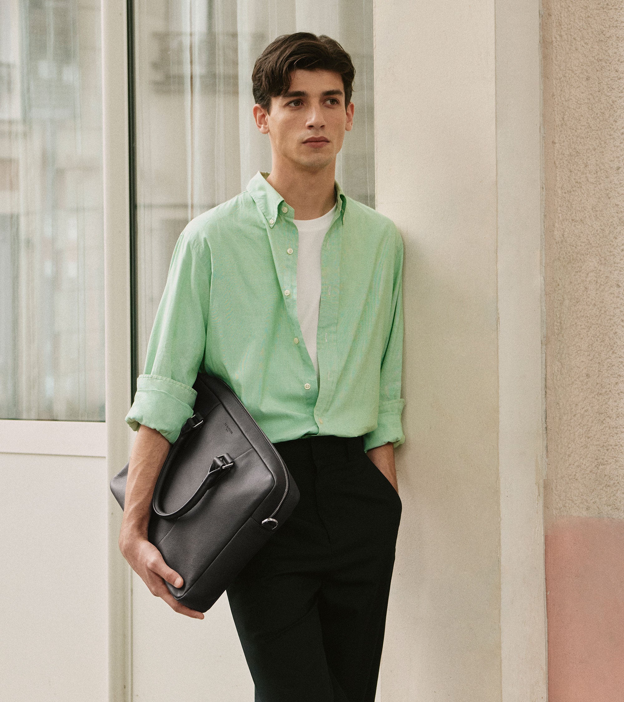 Porte documents 15" Marceau en cuir grainé moyen modèle