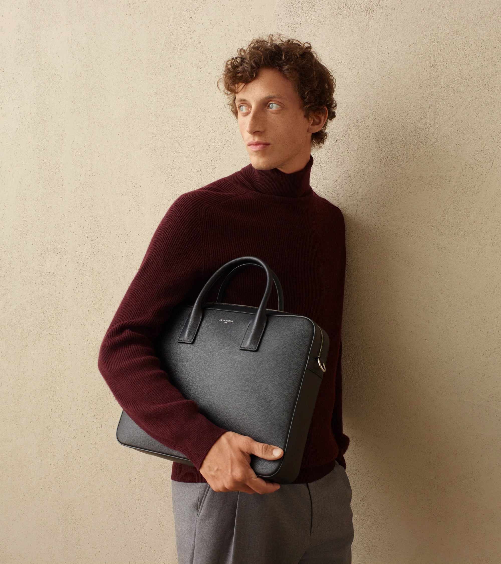 Porte documents 14" Emile en cuir grainé