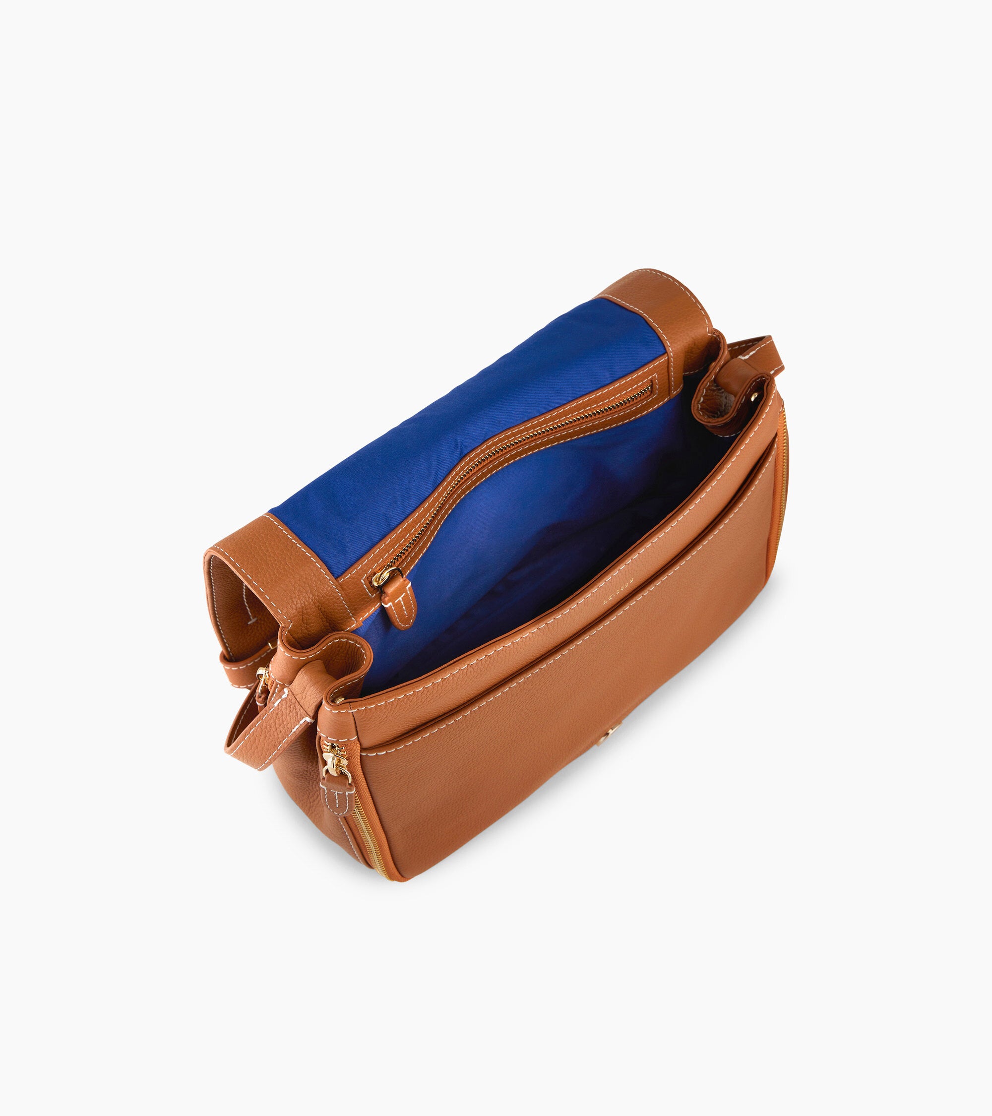 Simone medium-sized bag with crossbody strap in pebbled leather