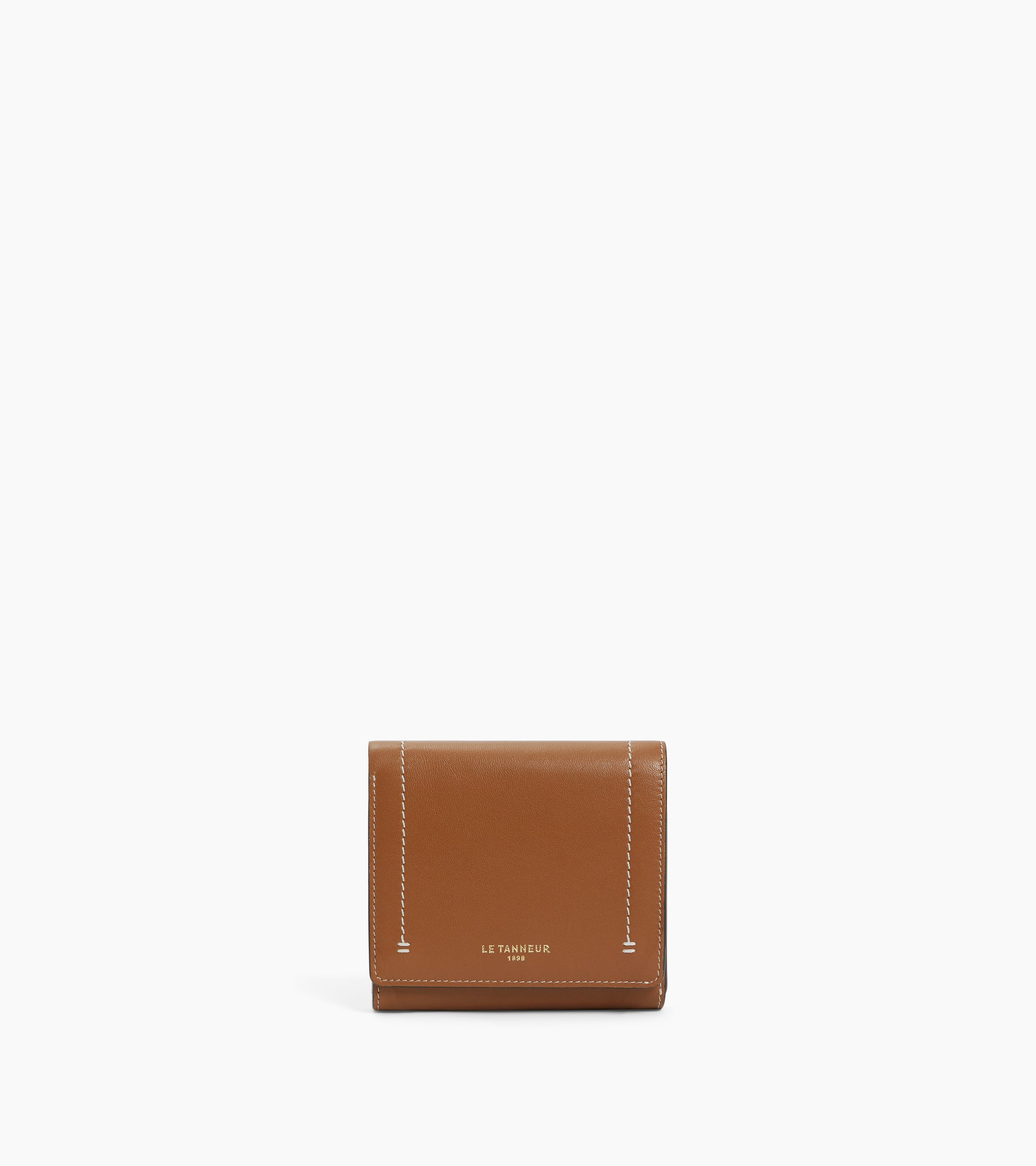 Petit portefeuille à rabat Louison en cuir lisse