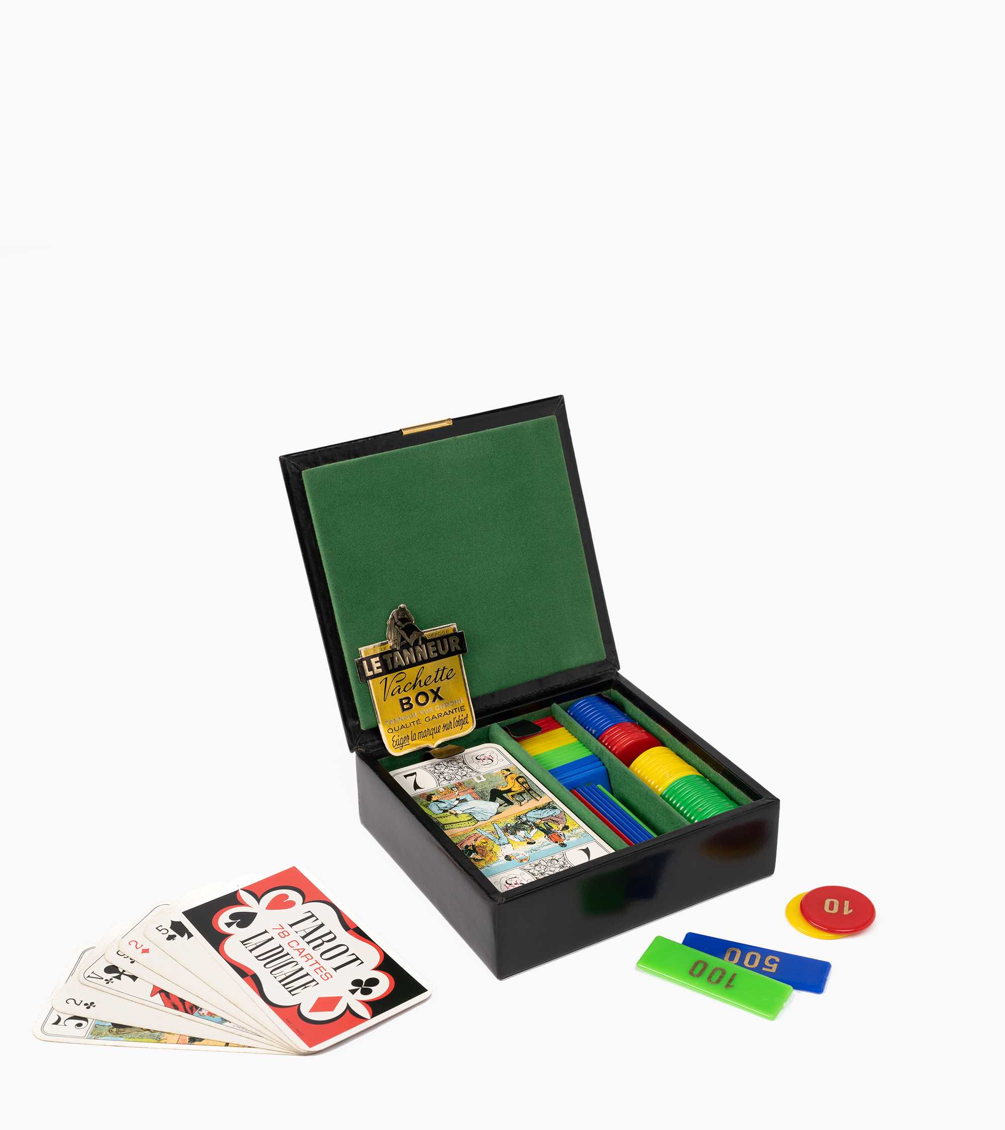 Coffret de jeux petit modèle en cuir