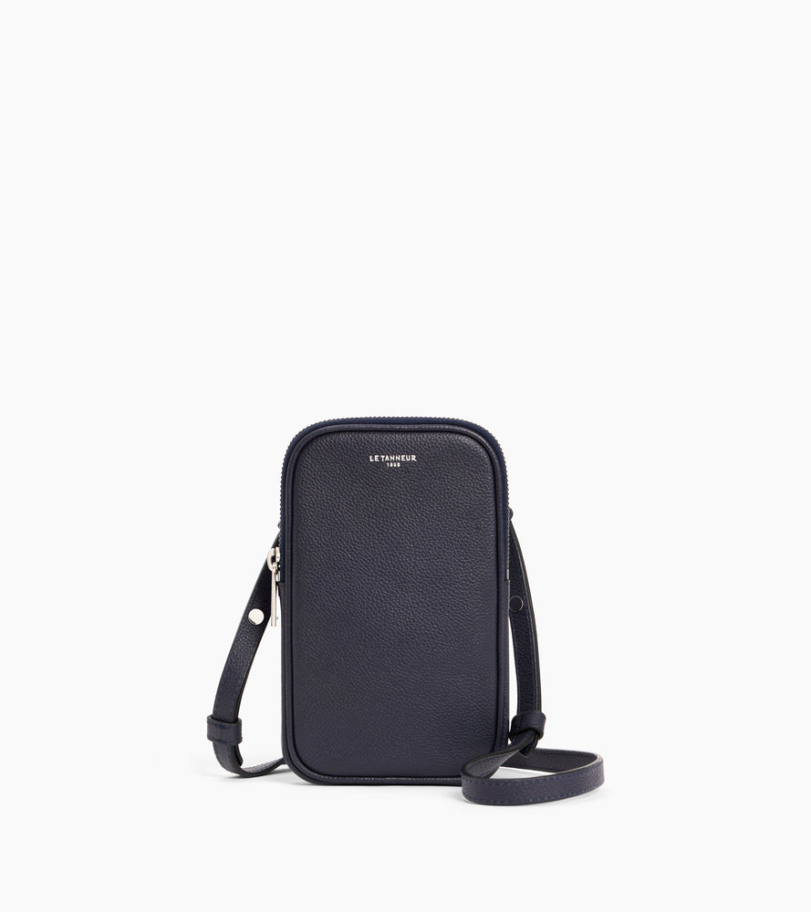 Phone case in grained leather