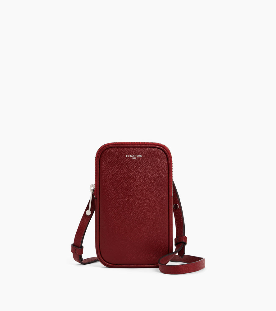 Phone case in grained leather