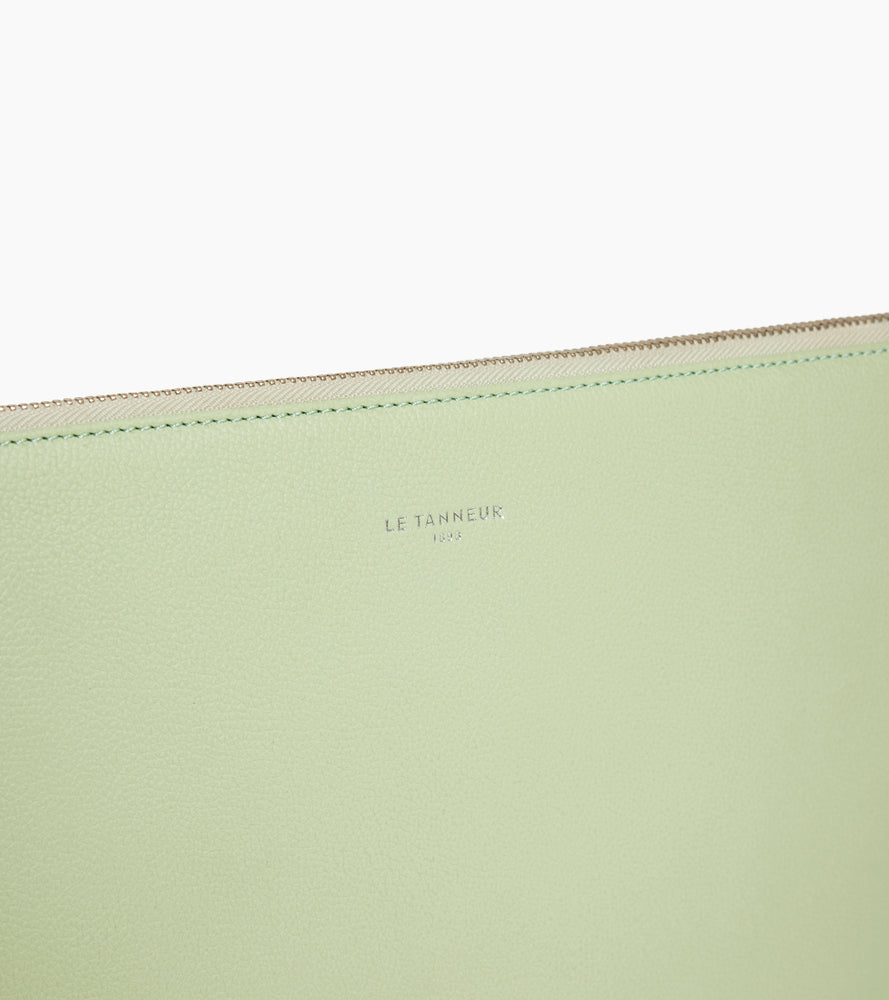 Pochette ordinateur 14" en cuir grainé