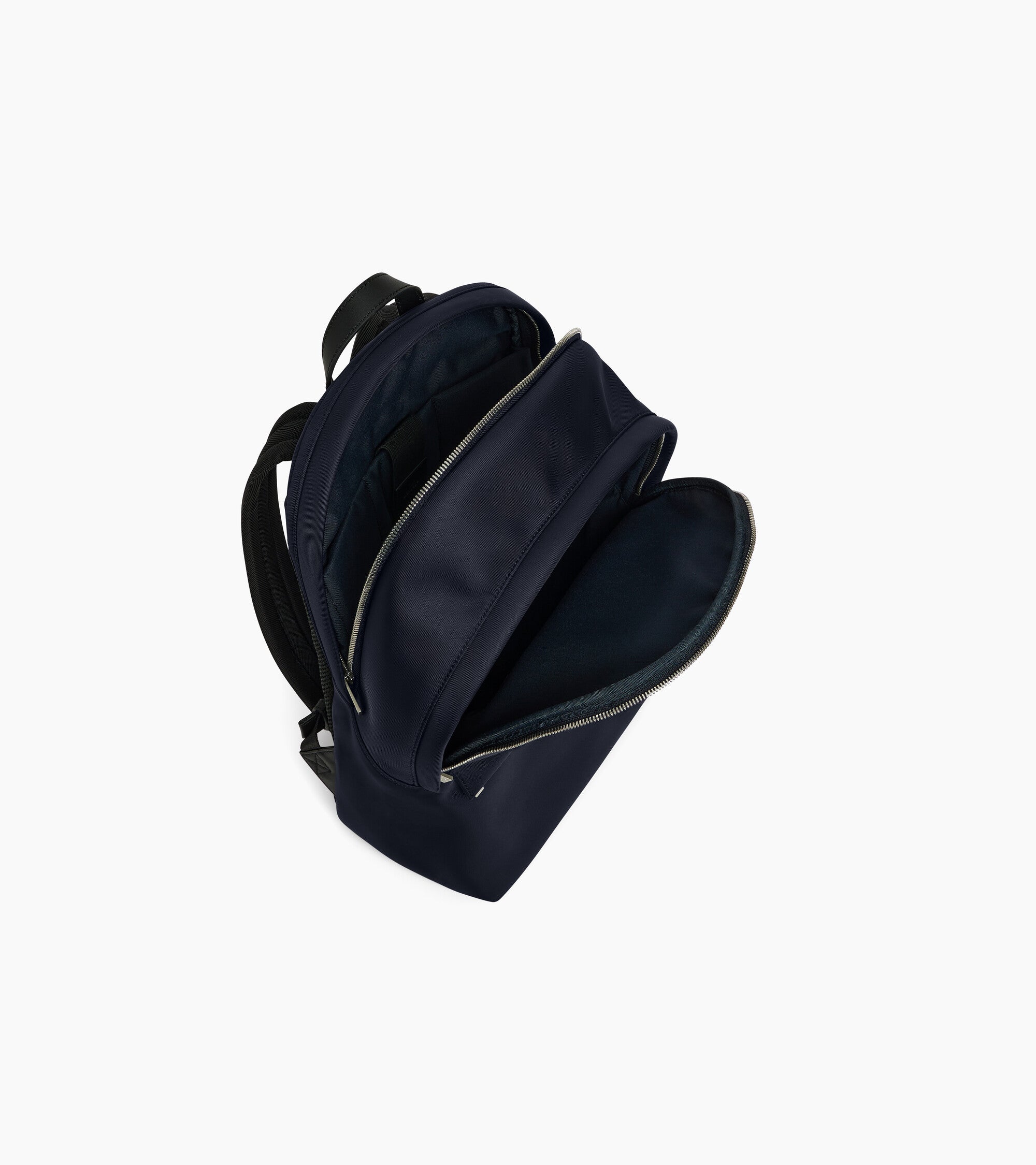 Sac à dos zippé Basile en toile nylon et cuir lisse