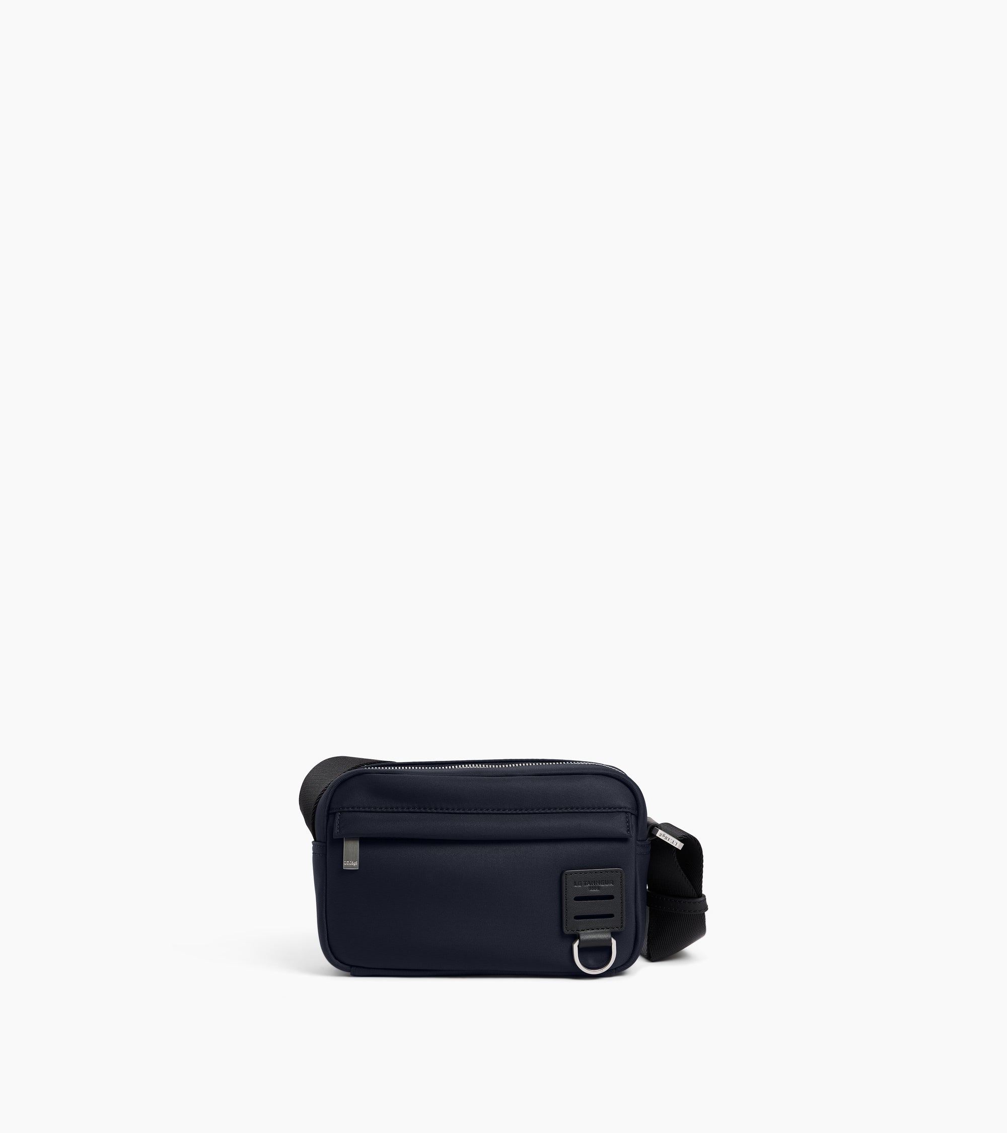 Petit sac bandoulière Basile en toile nylon et cuir lisse