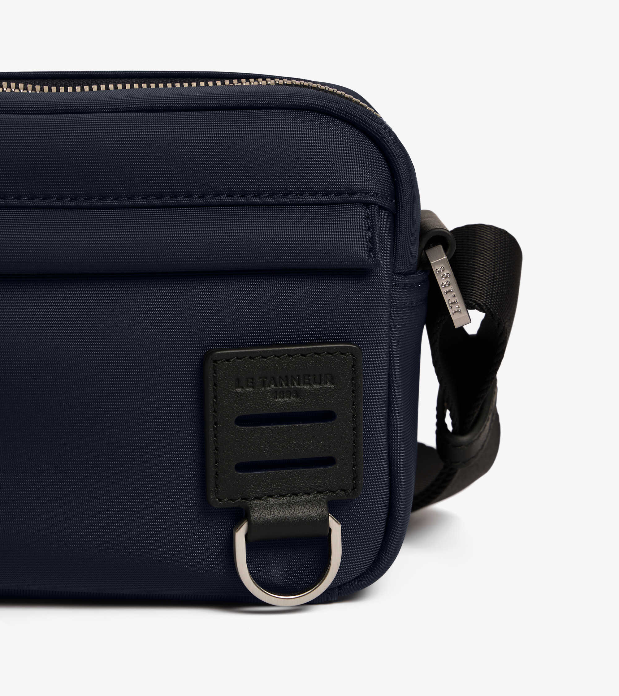Petit sac bandoulière Basile en toile nylon et cuir lisse