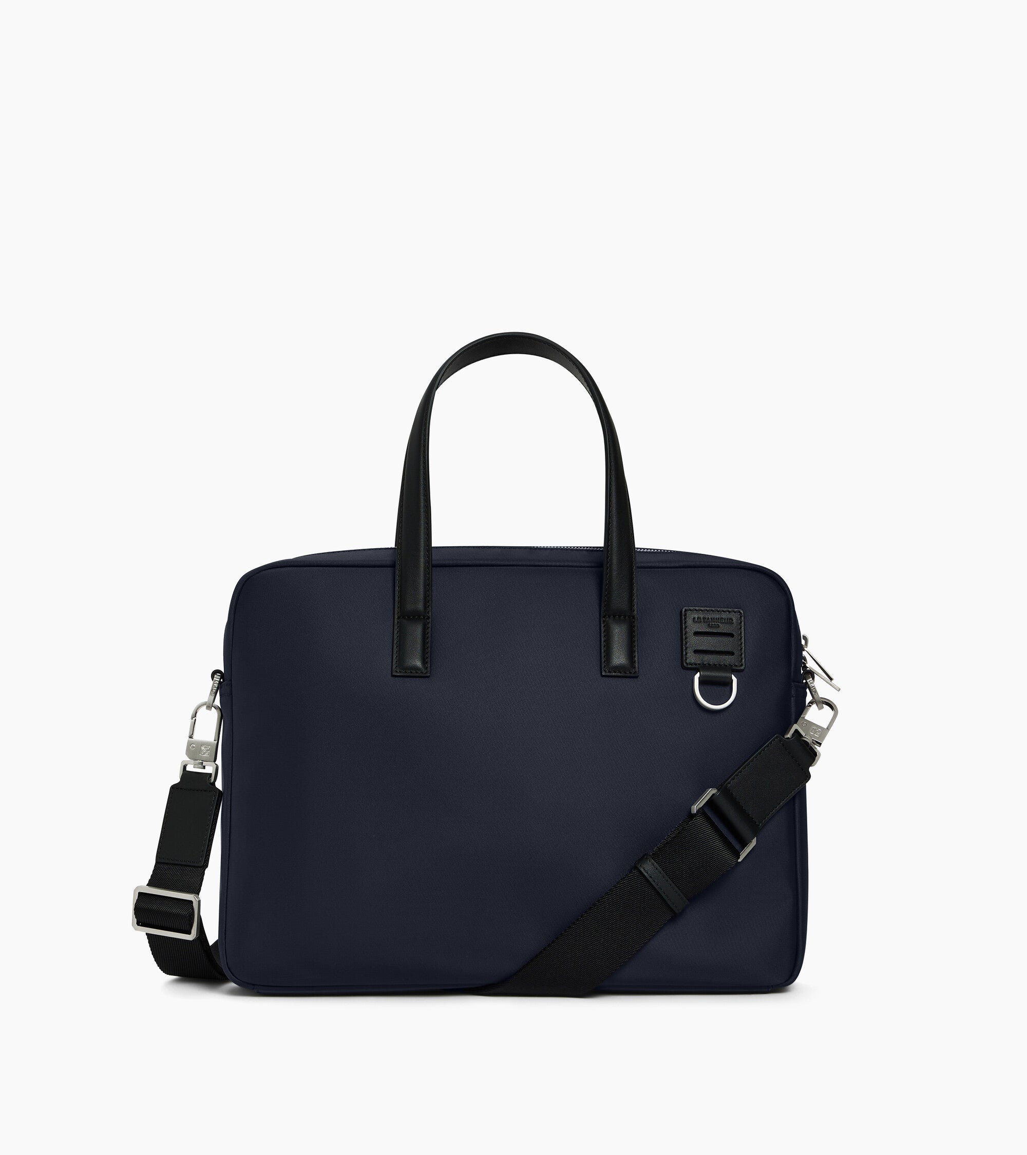 Porte documents 15" Basile en toile nylon et cuir lisse
