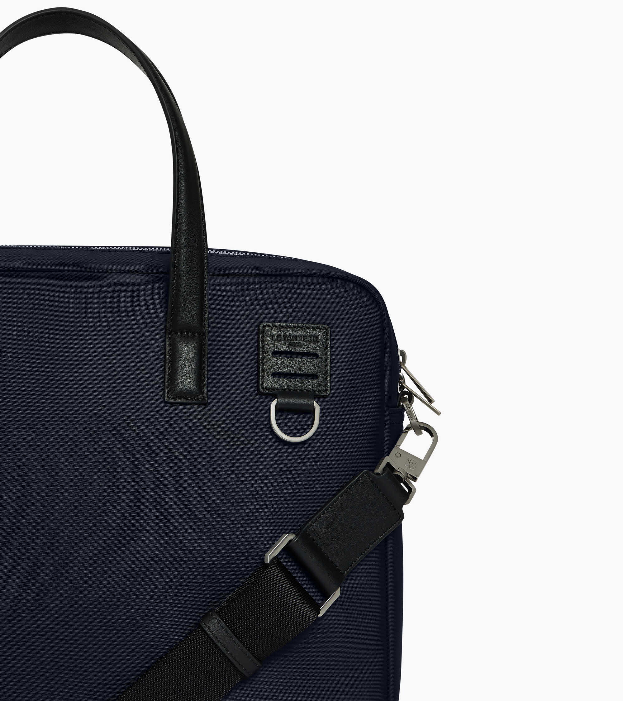 Porte documents 15" Basile en toile nylon et cuir lisse