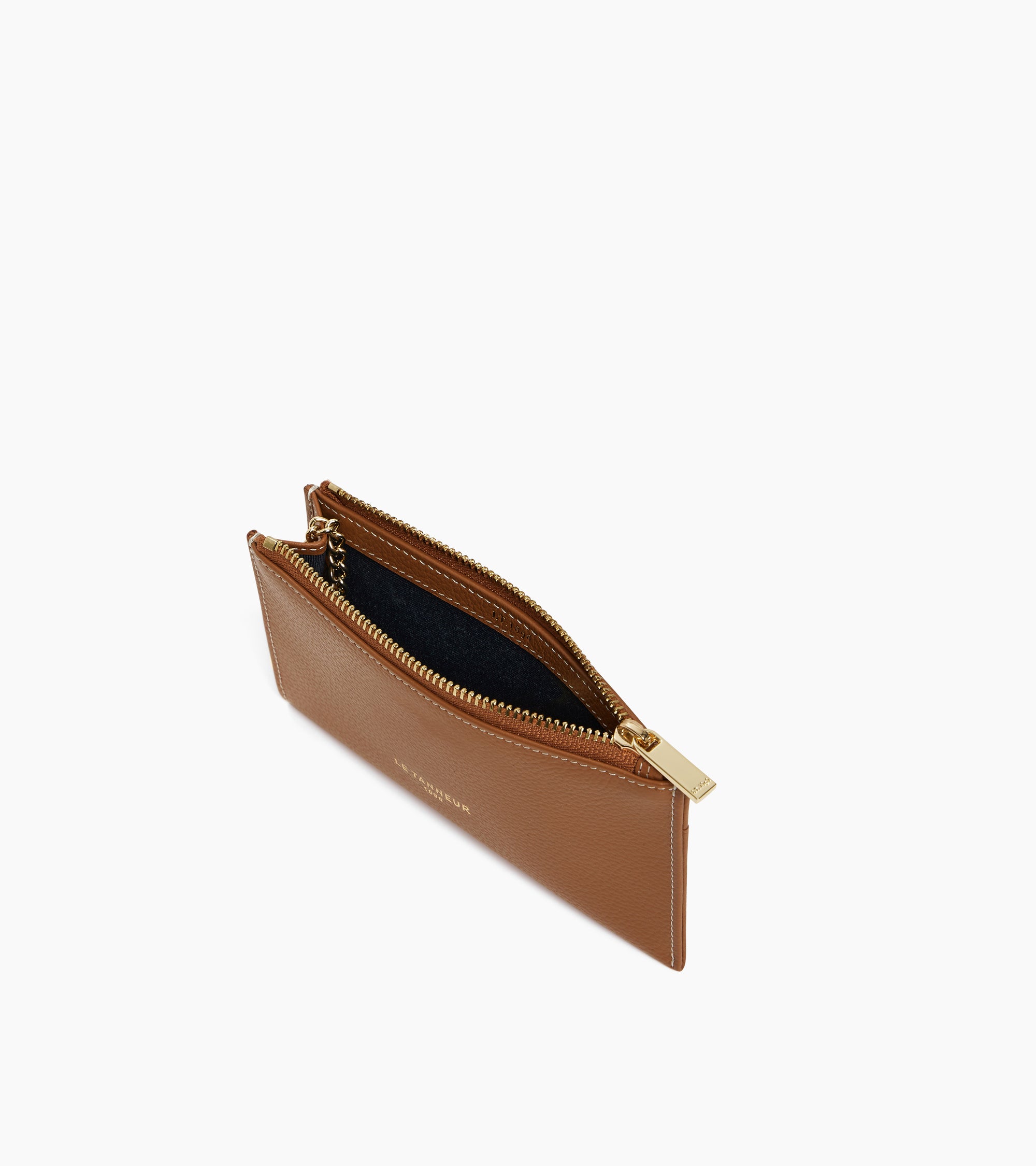 Etui clés zippé Albertine en cuir grainé