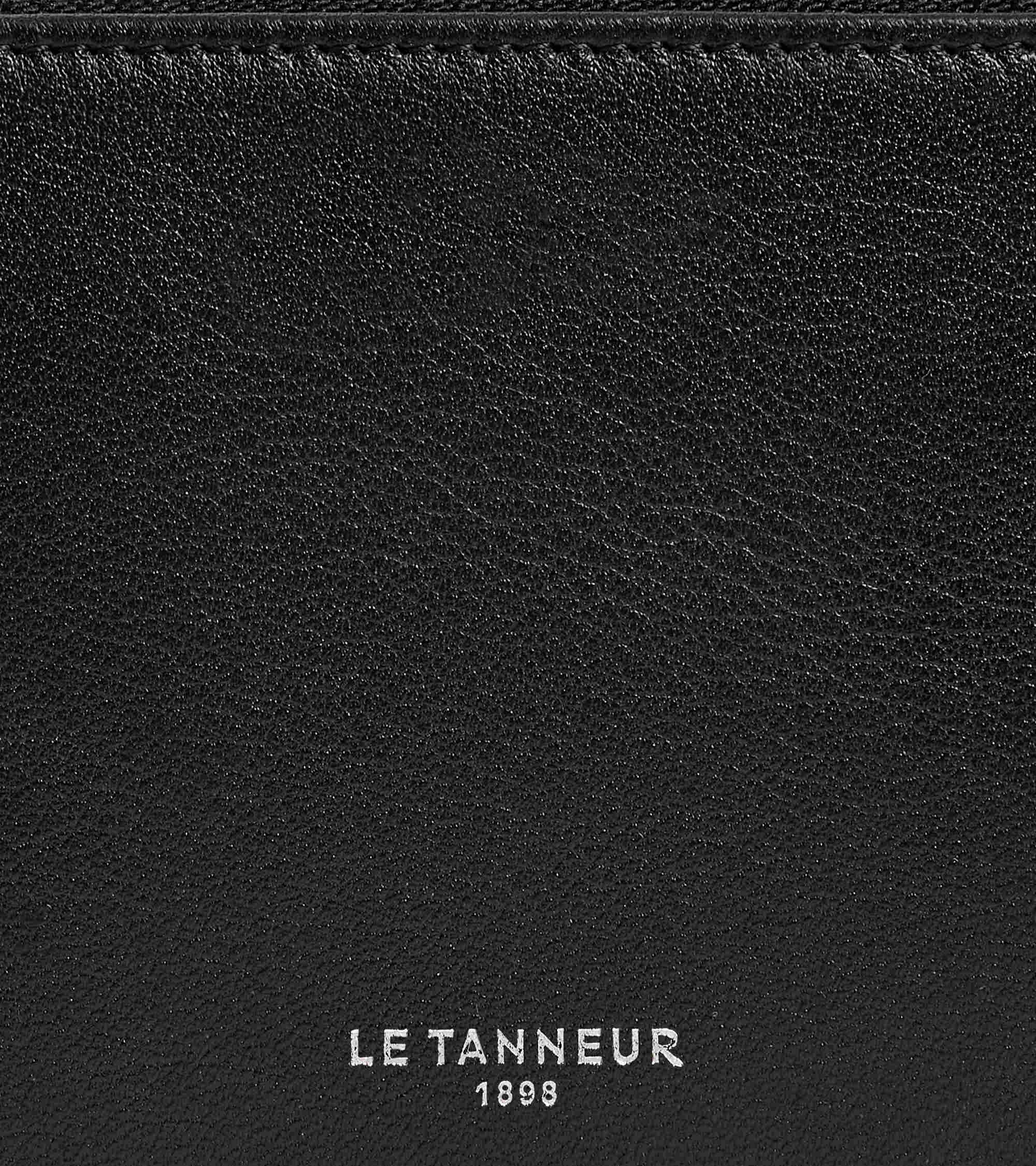 Porte monnaie zippé avec porte cartes amovible Albertine en cuir lisse