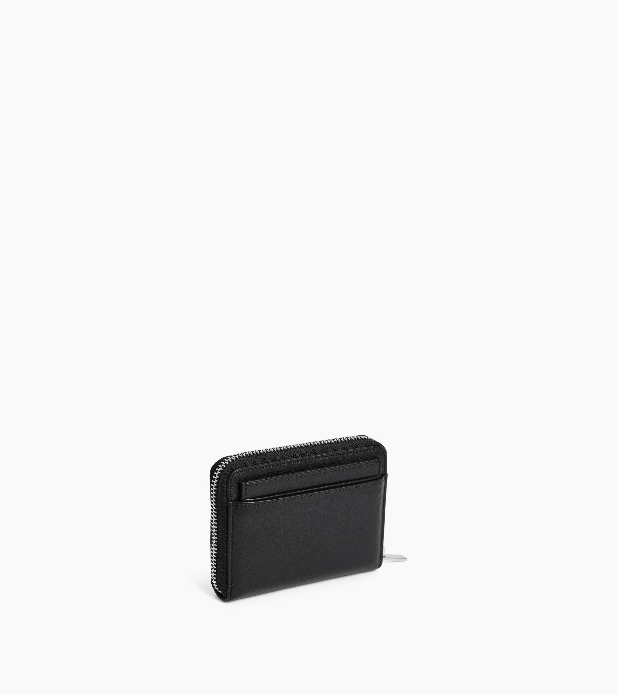 Porte monnaie zippé avec porte cartes amovible Albertine en cuir lisse
