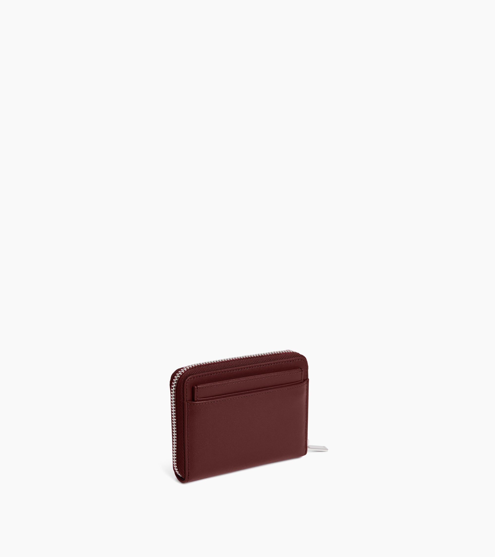 Porte monnaie zippé avec porte cartes amovible Albertine en cuir lisse