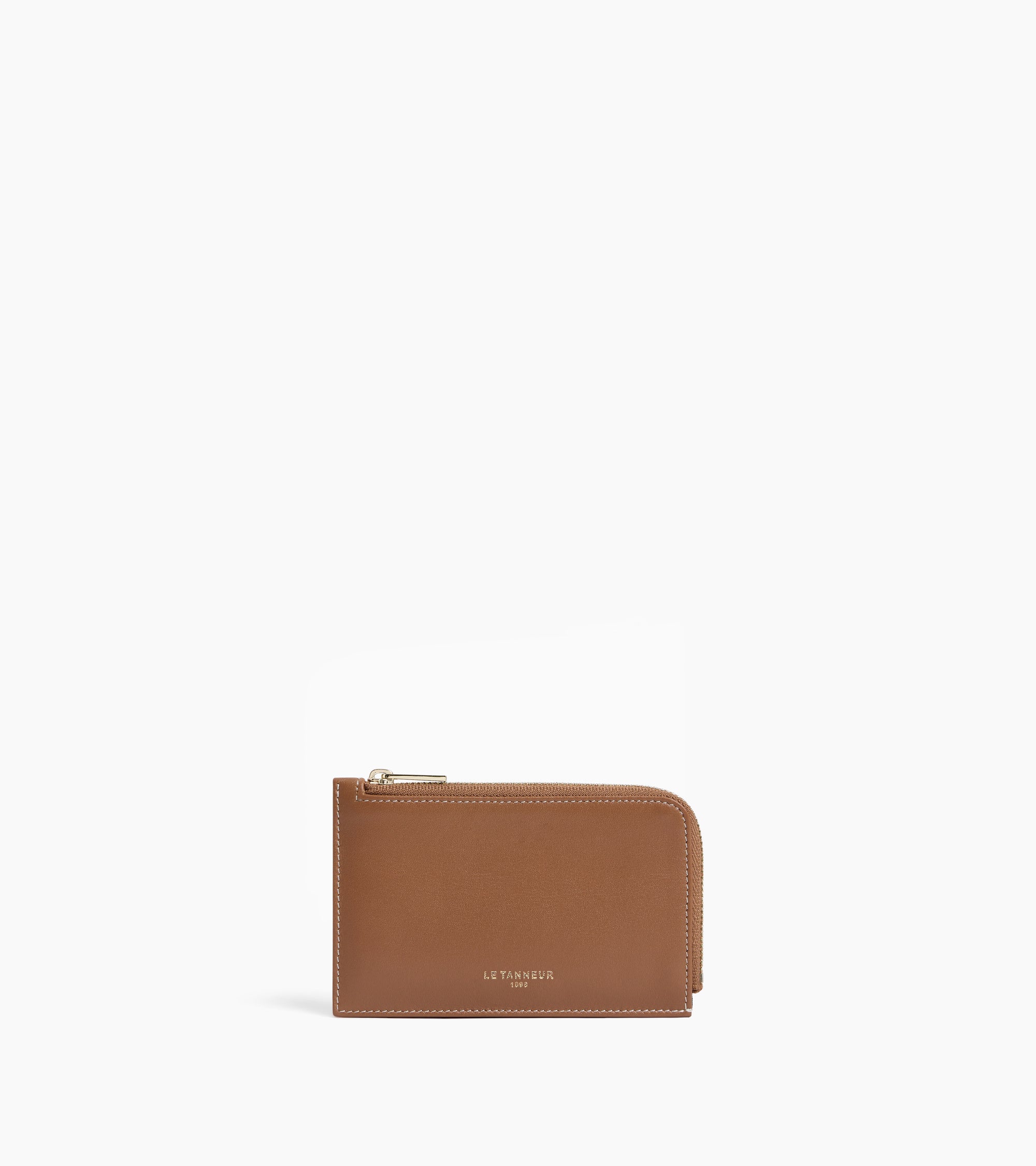 Porte cartes zippé Albertine en cuir lisse