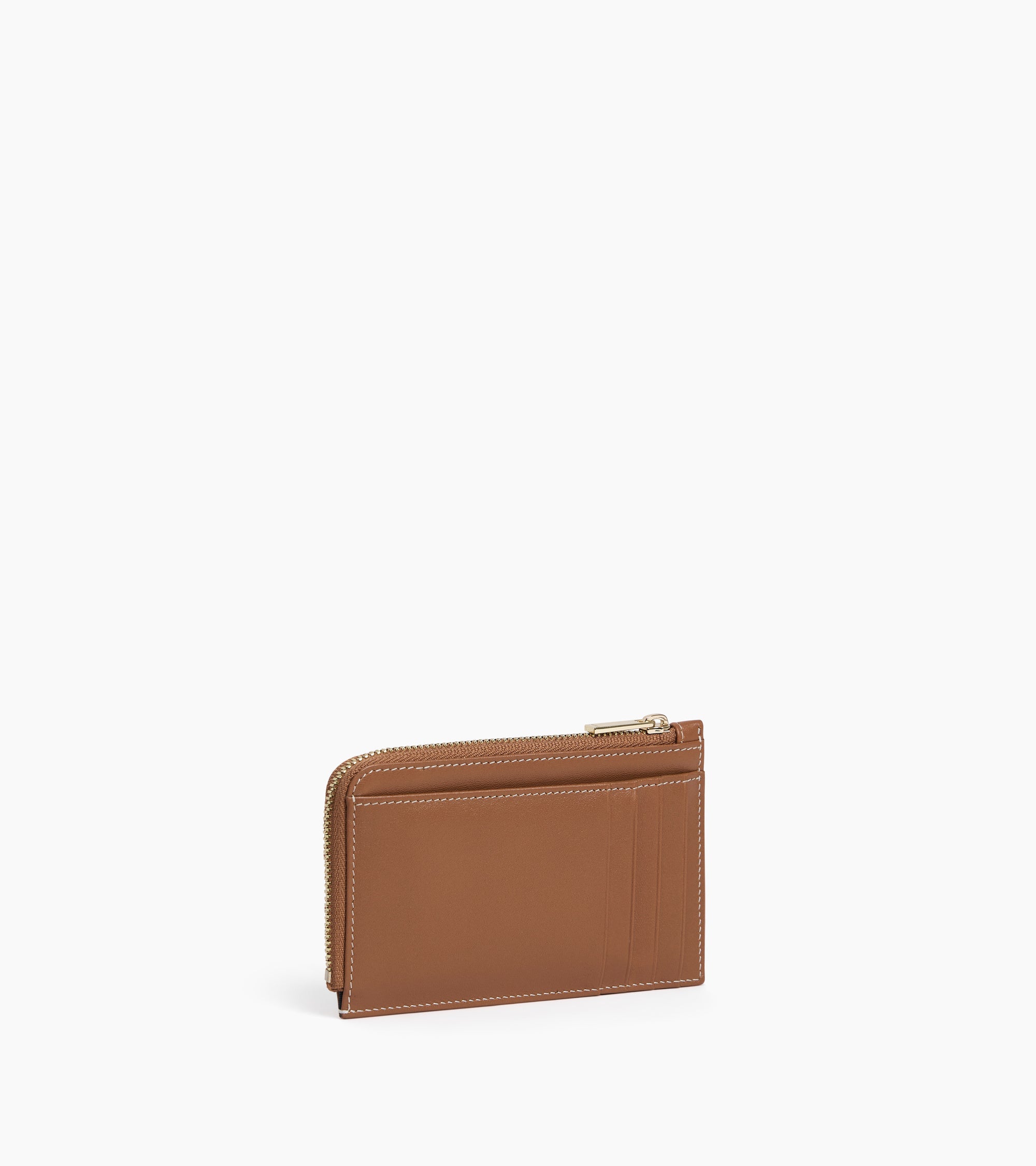Porte cartes zippé Albertine en cuir lisse
