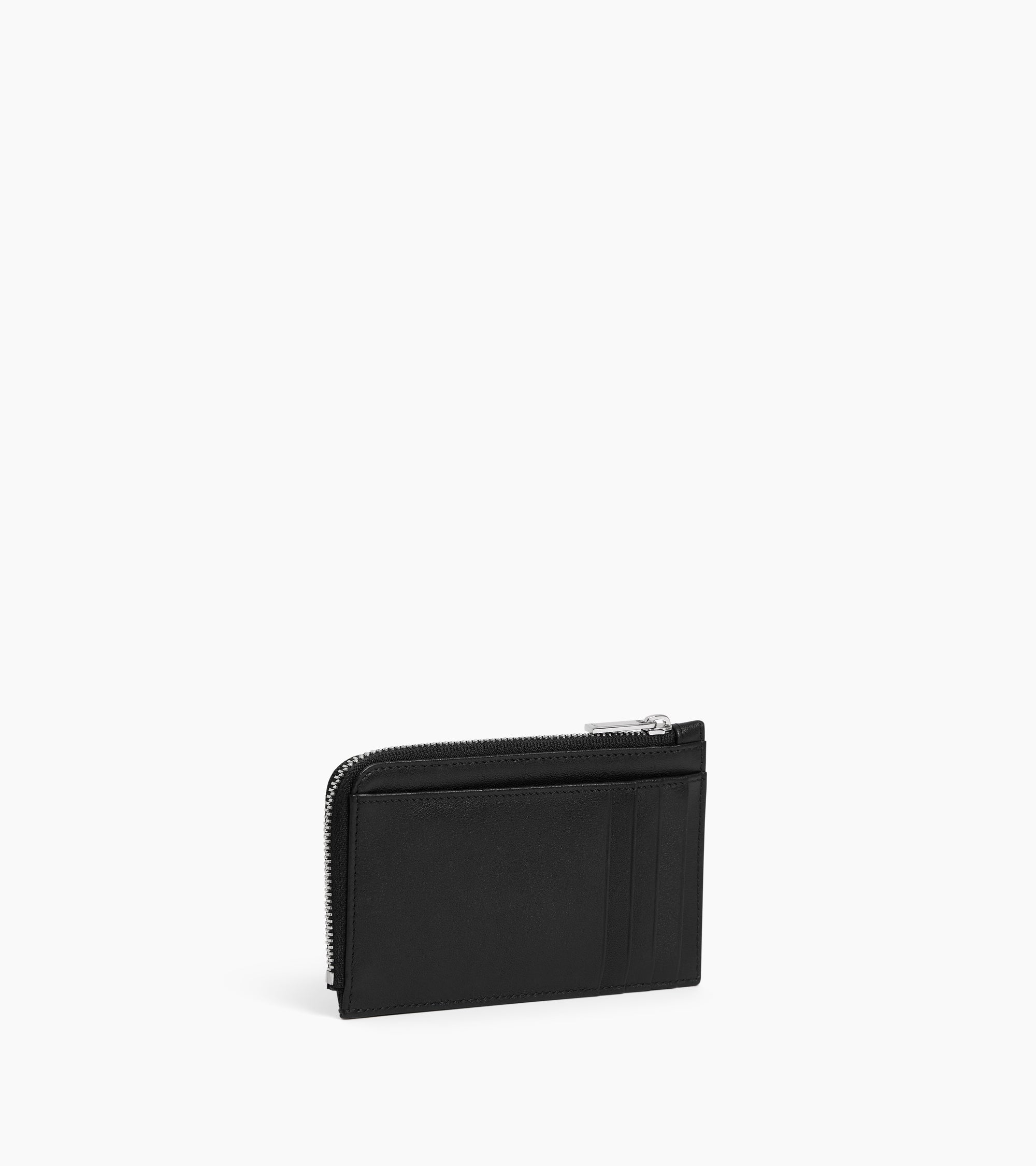 Porte cartes zippé Albertine en cuir lisse