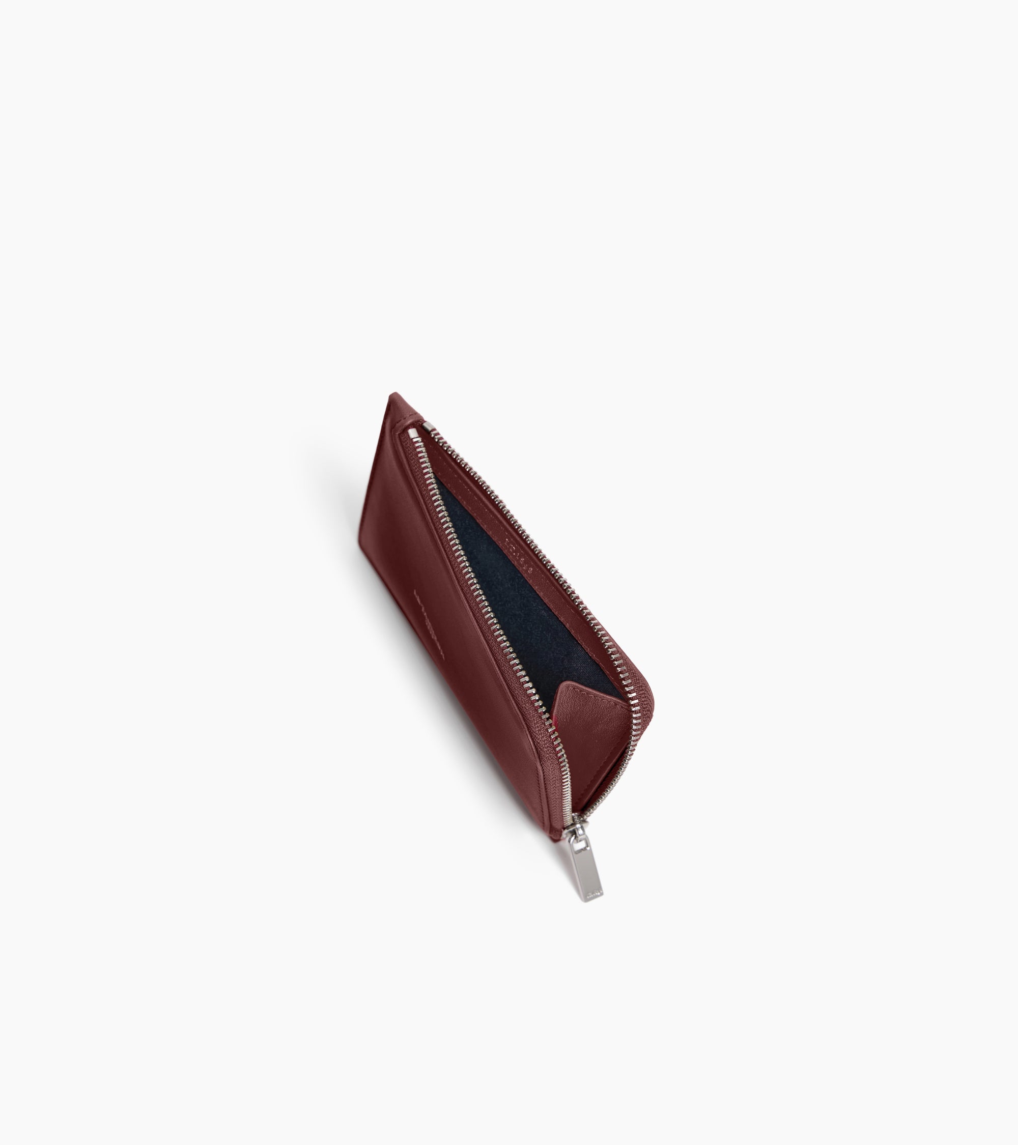 Porte cartes zippé Albertine en cuir lisse
