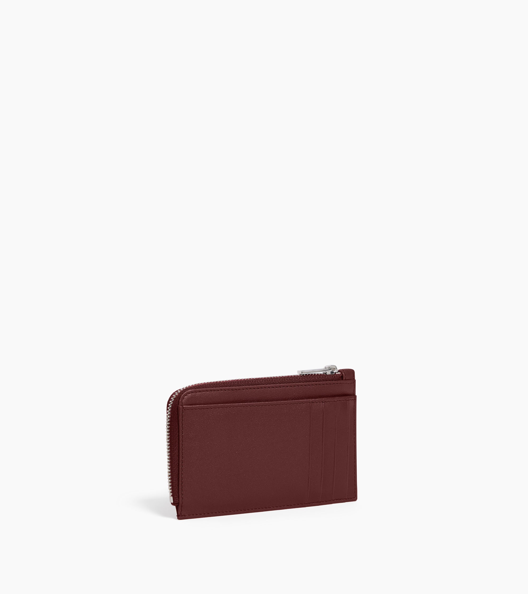Porte cartes zippé Albertine en cuir lisse