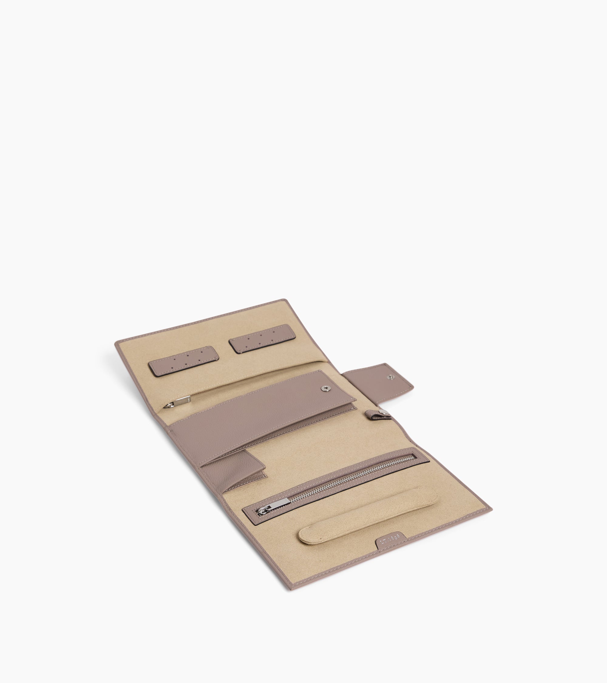 Coffret bijoux de voyage en cuir grainé