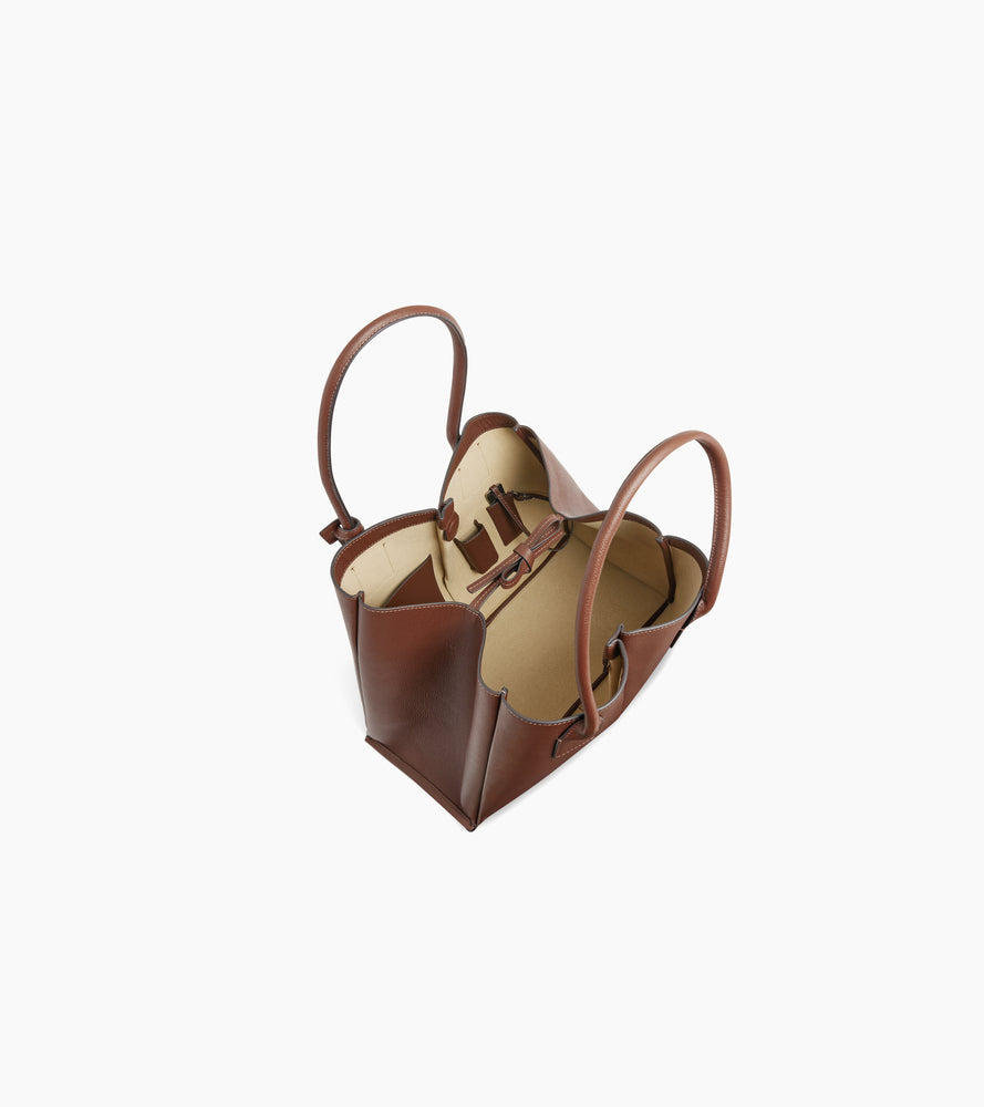 Grand sac cabas Elena en cuir grainé