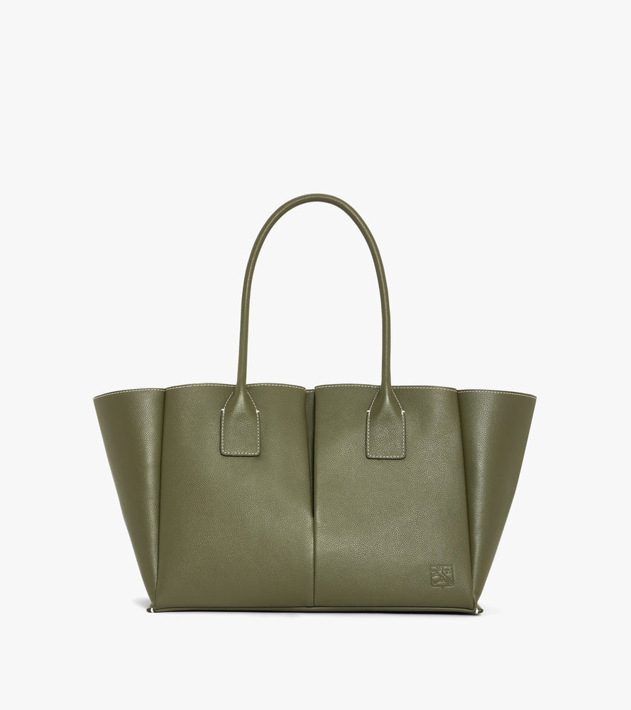 Elena large tote bag in grained leather