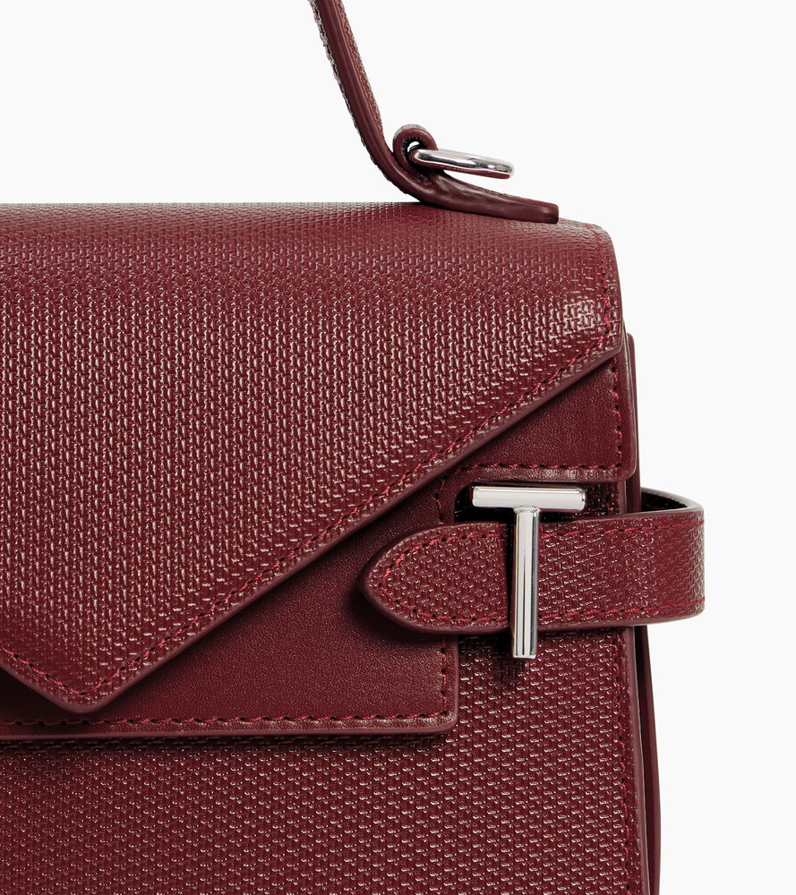Emilie small handbag with double flap in T-signature leather