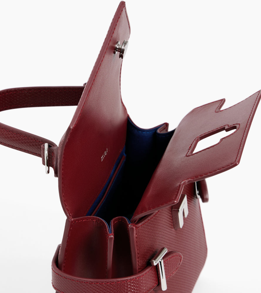 Emilie small handbag with double flap in T-signature leather