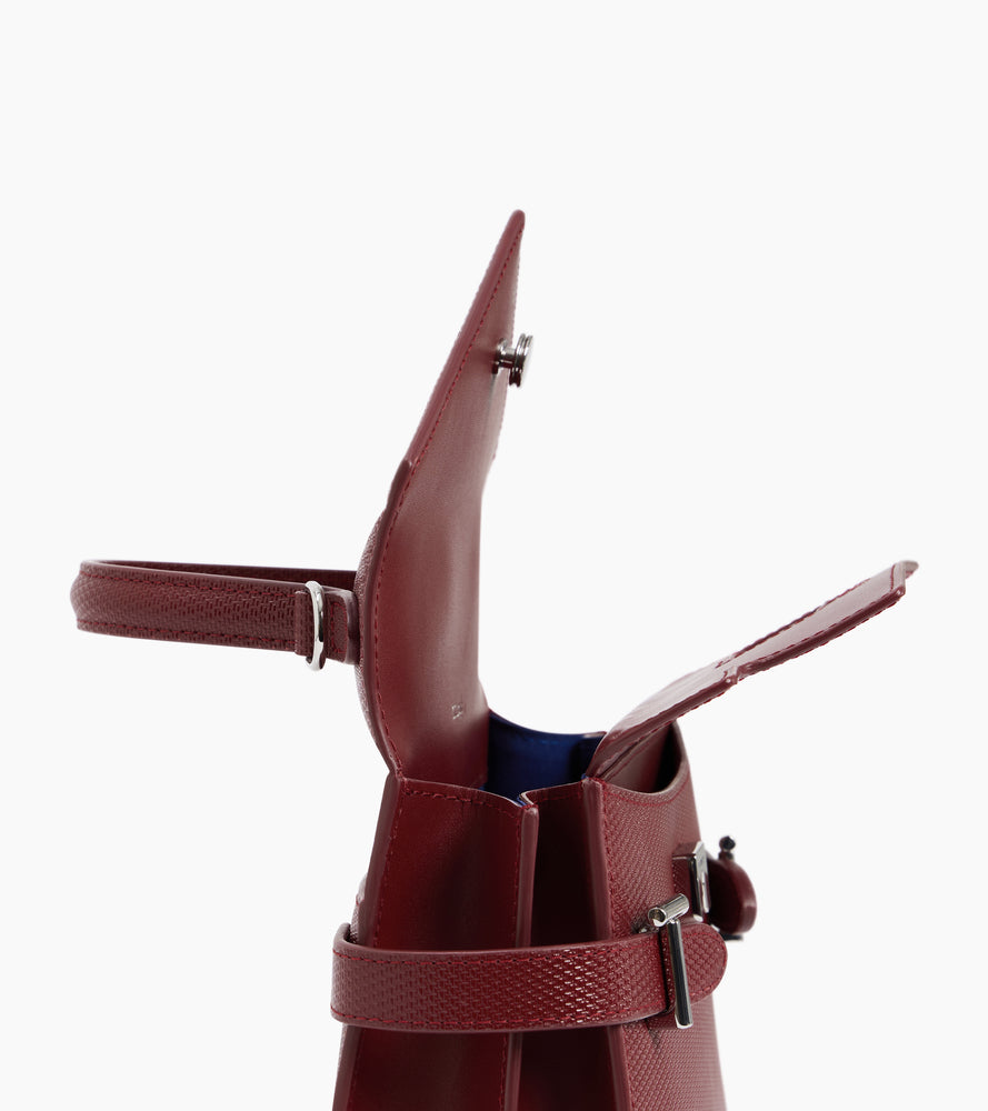 Emilie small handbag with double flap in T-signature leather