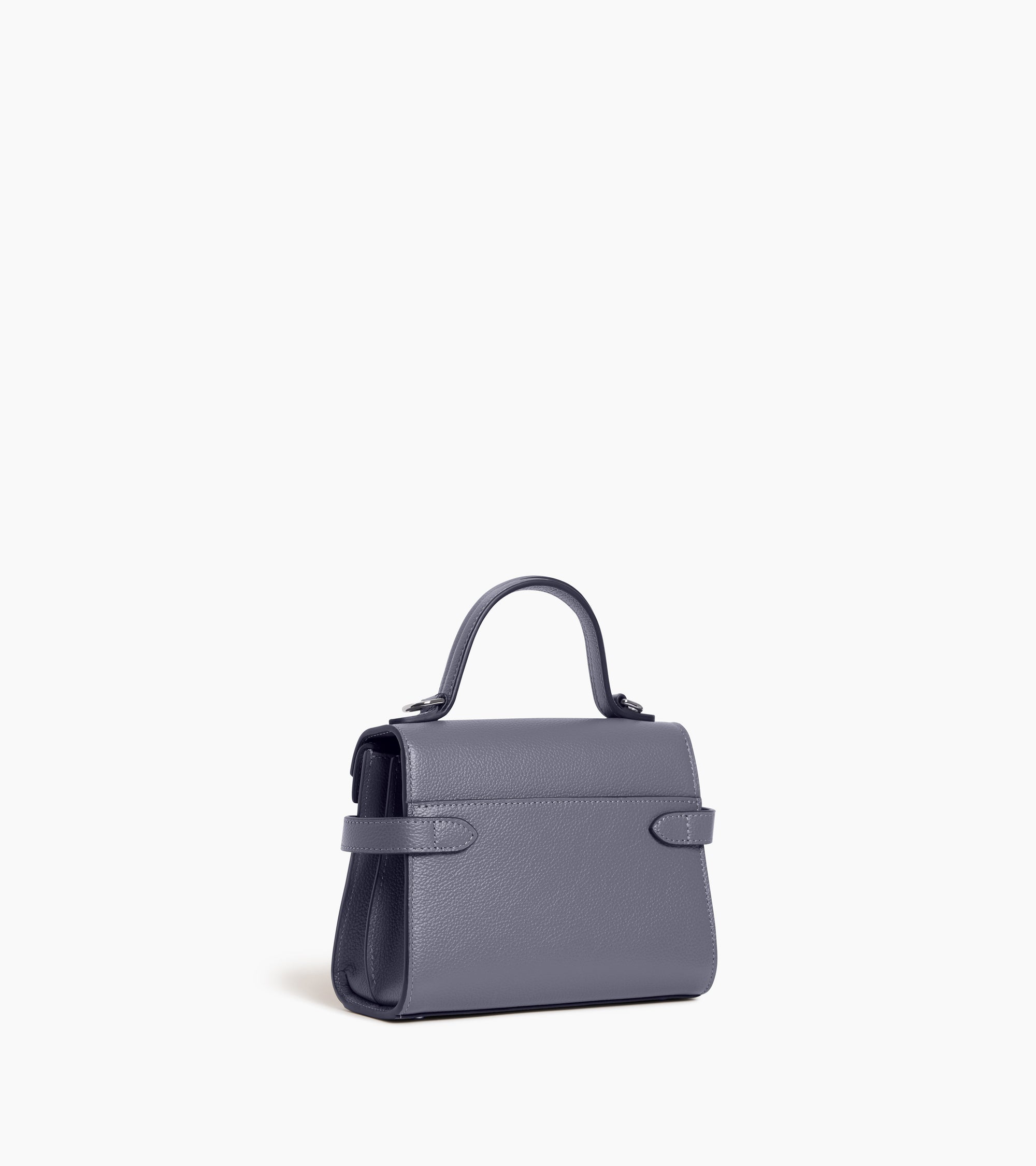 Petit sac à main double rabat Emilie en cuir grainé