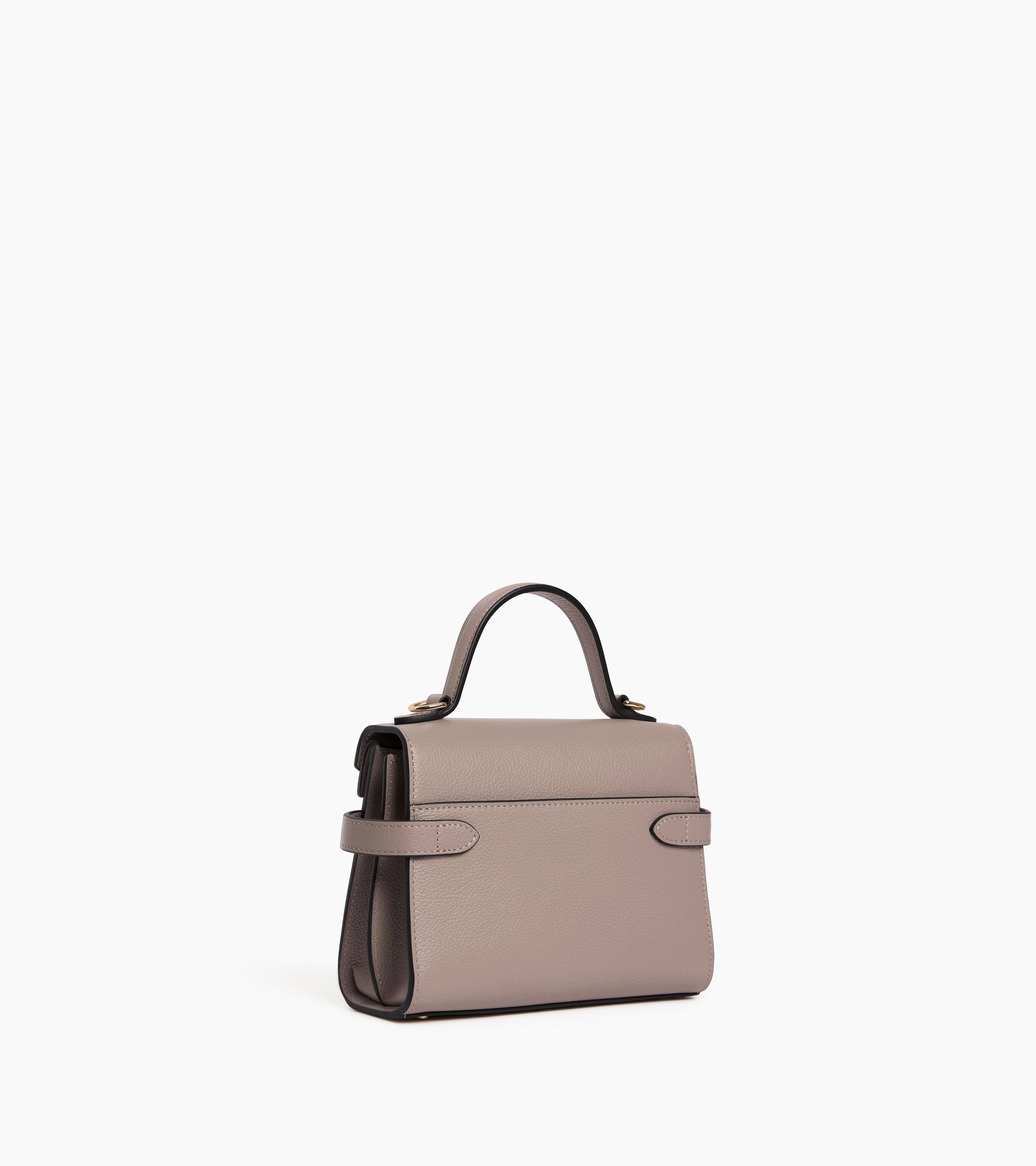 Petit sac à main double rabat Emilie en cuir grainé