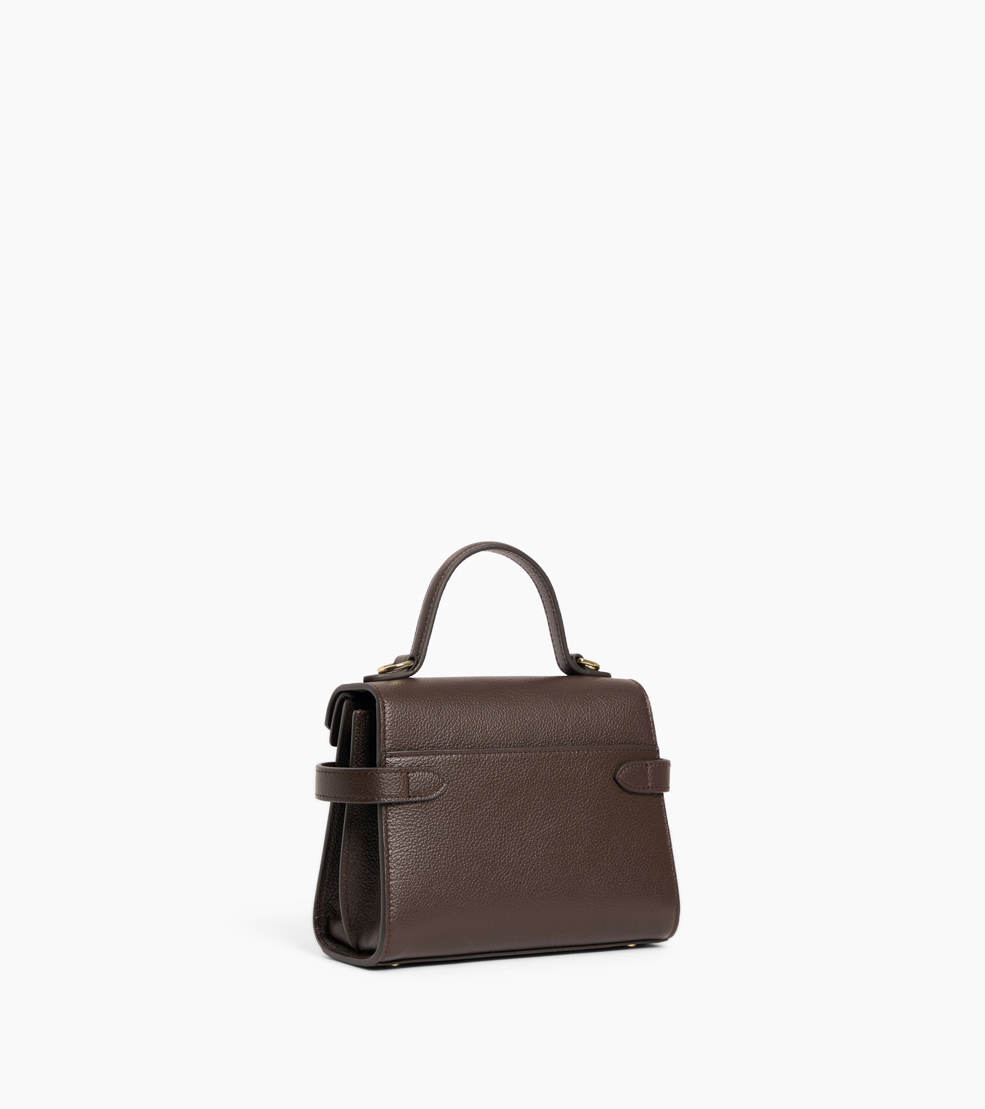 Petit sac à main double rabat Emilie en cuir grainé