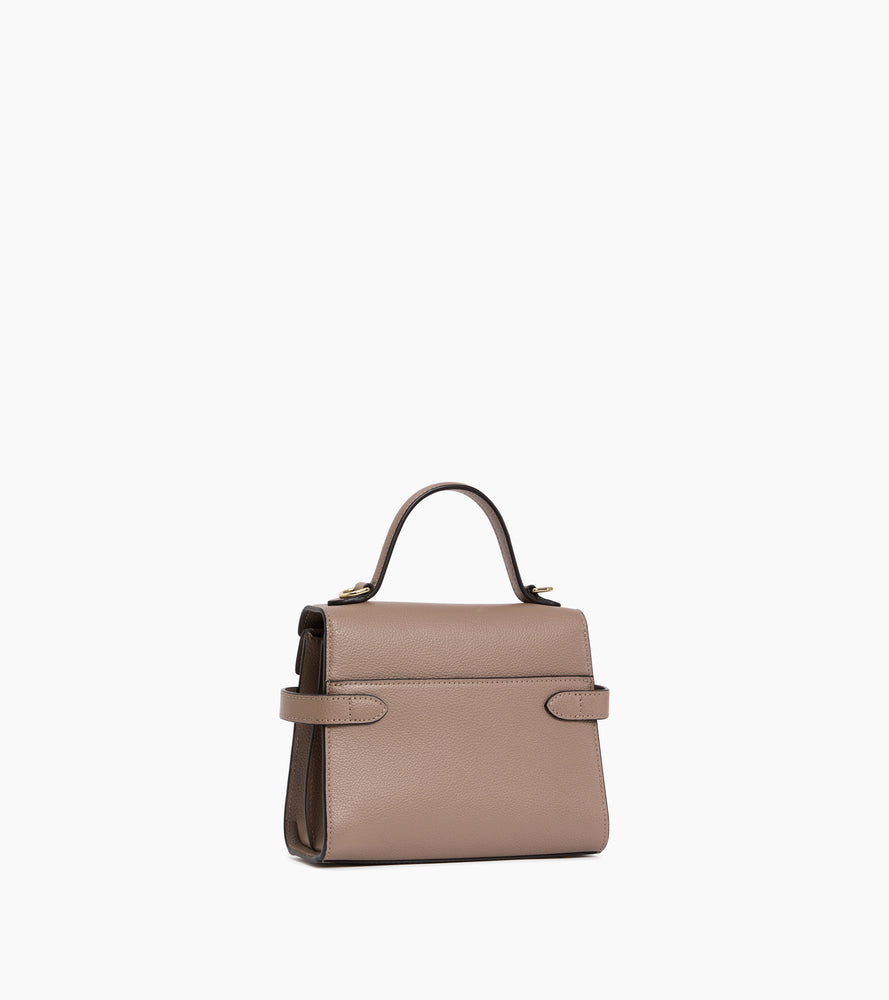 Petit sac à main double rabat Emilie en cuir grainé