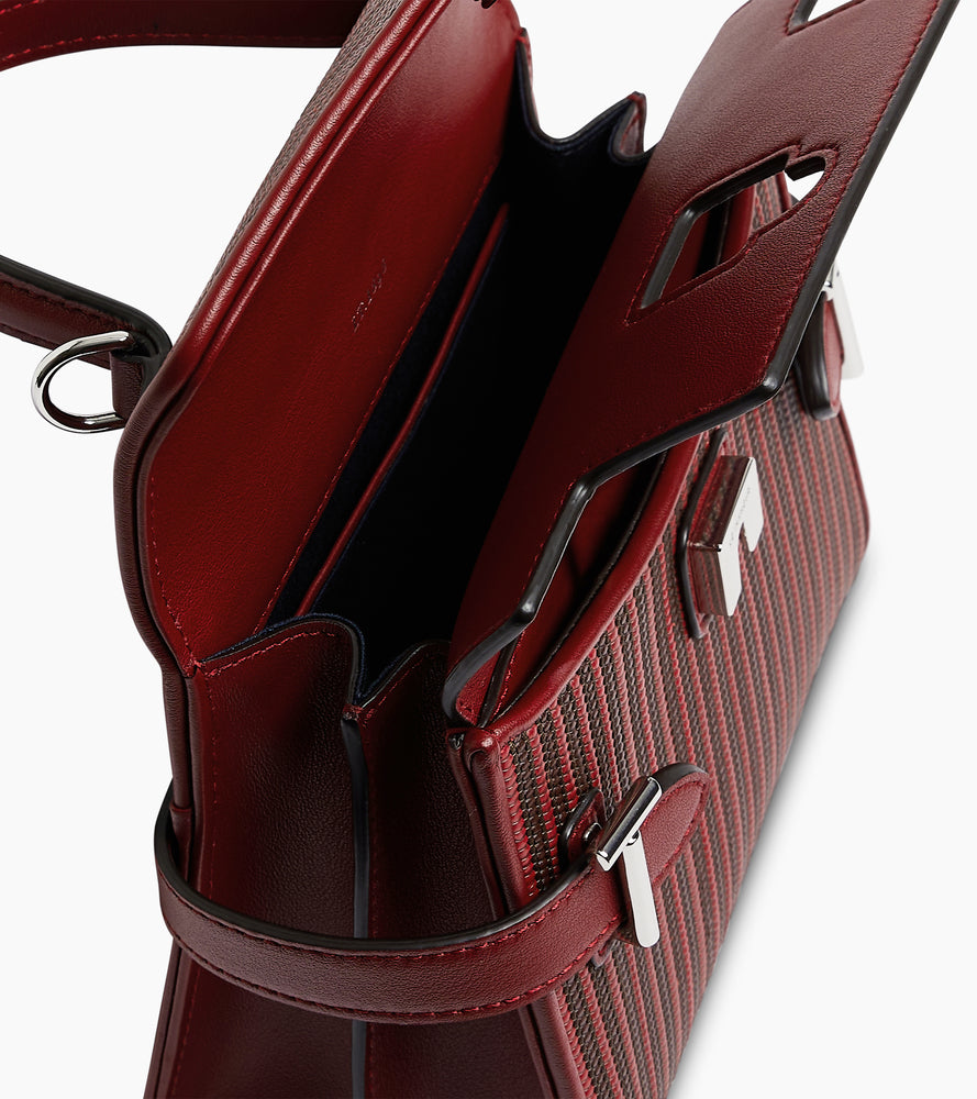 Petit sac à main double rabat Emilie en cuir tressé