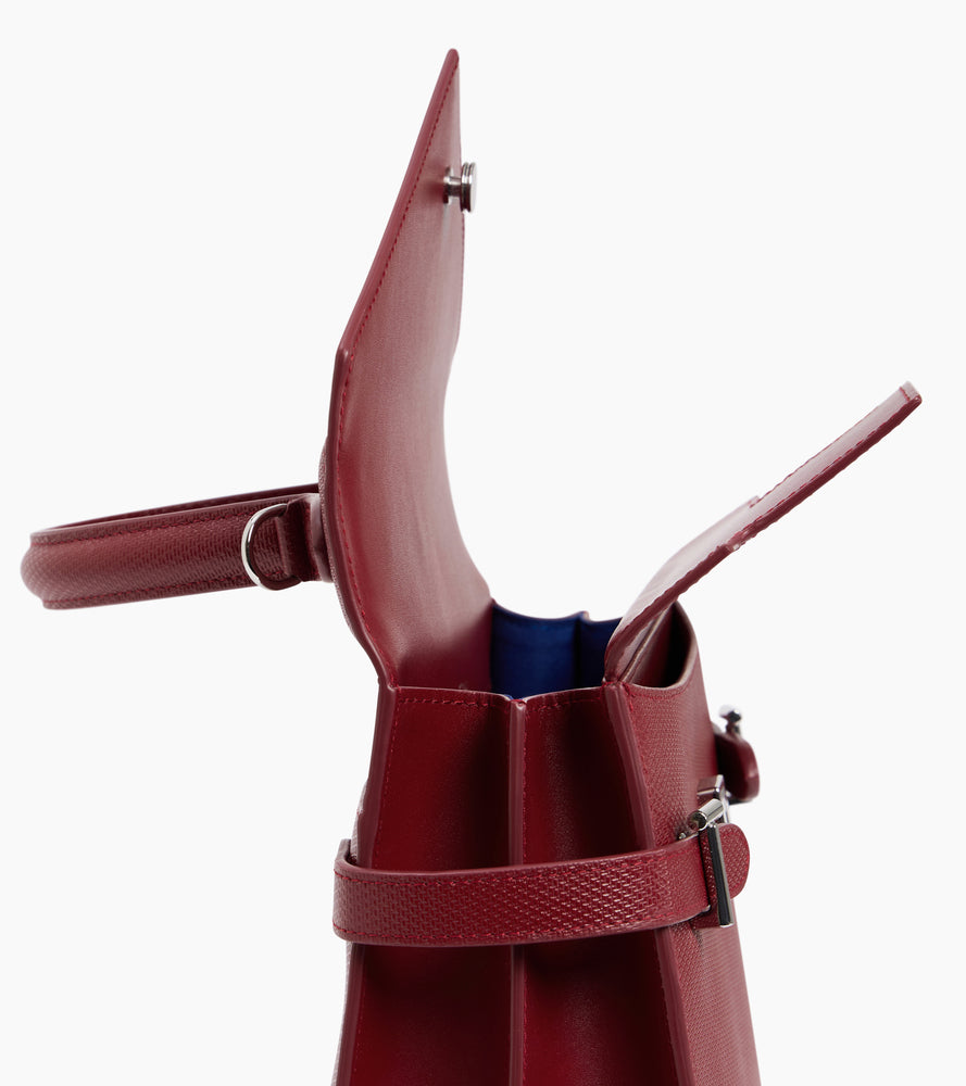 Emilie medium handbag with double flap in T-signature leather