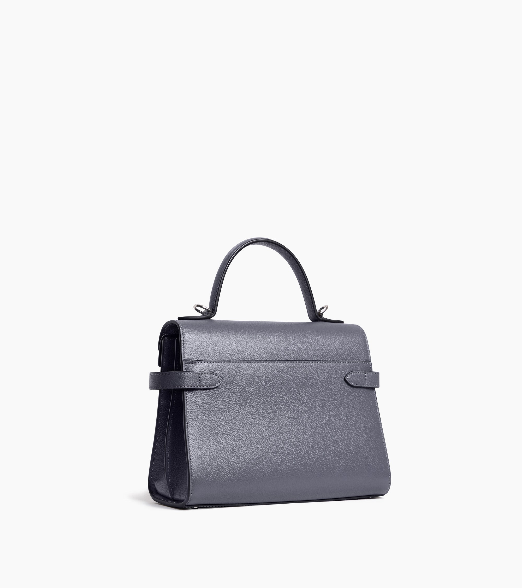 Sac à main double rabat moyen modèle Emilie en cuir grainé