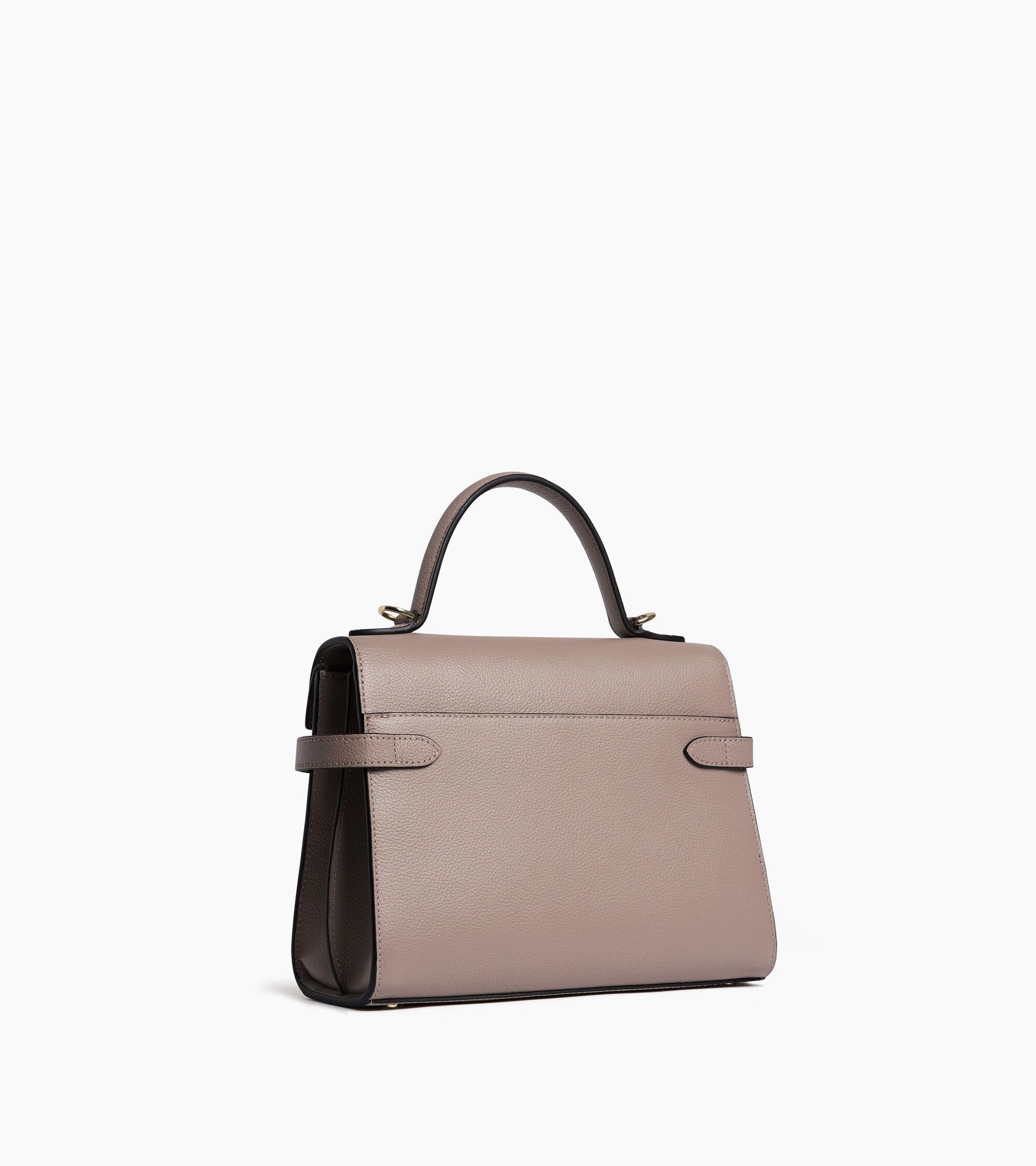 Sac à main double rabat moyen modèle Emilie en cuir grainé