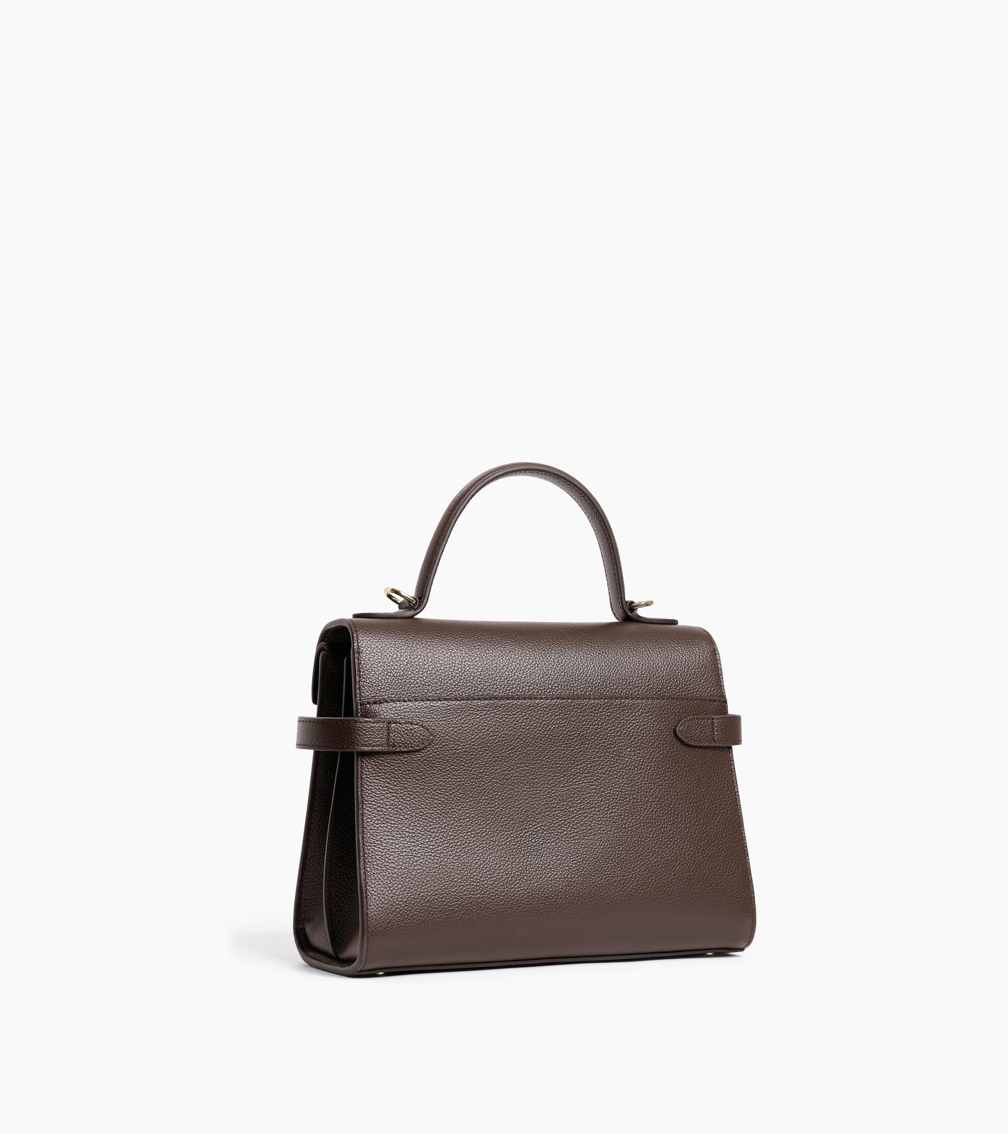 Sac à main double rabat moyen modèle Emilie en cuir grainé