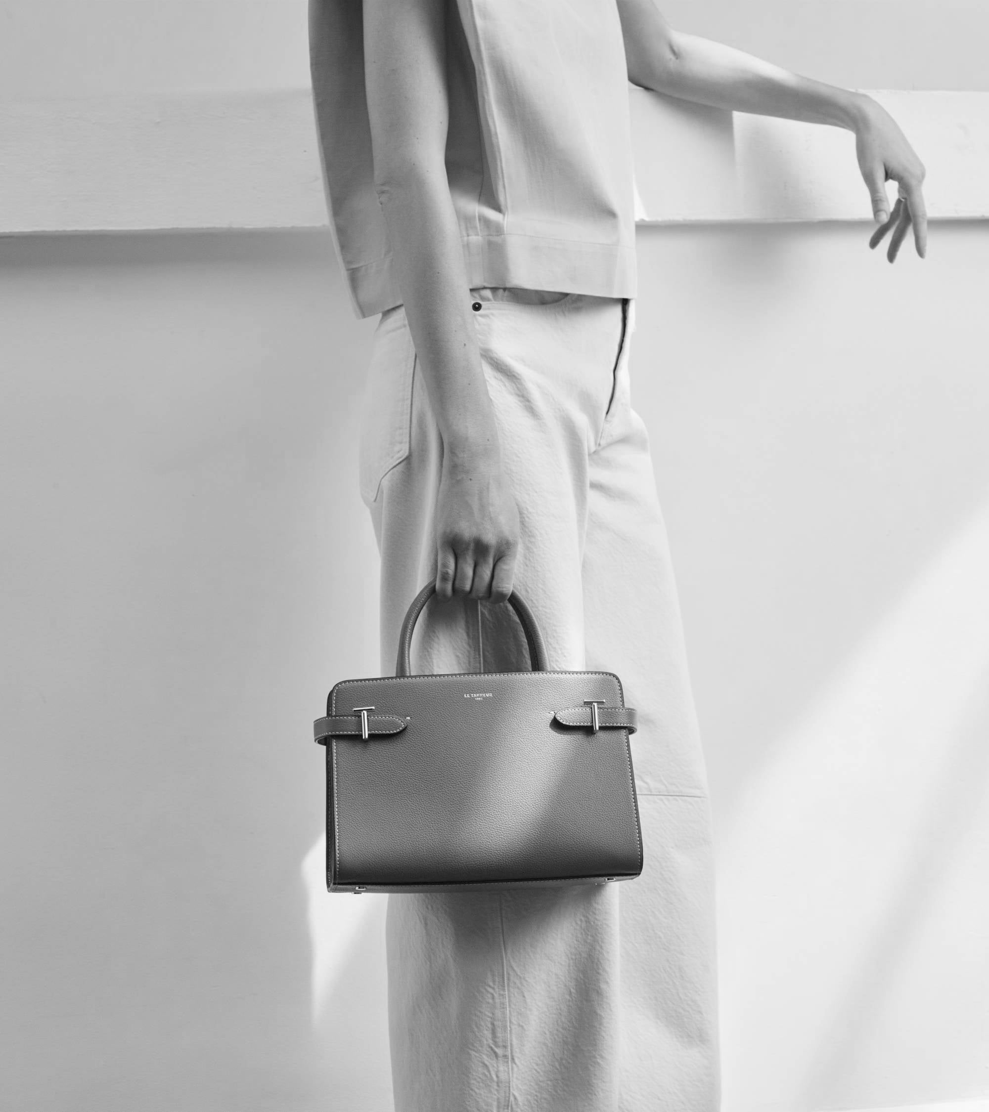 Sac à main moyen modèle Emilie en cuir grainé
