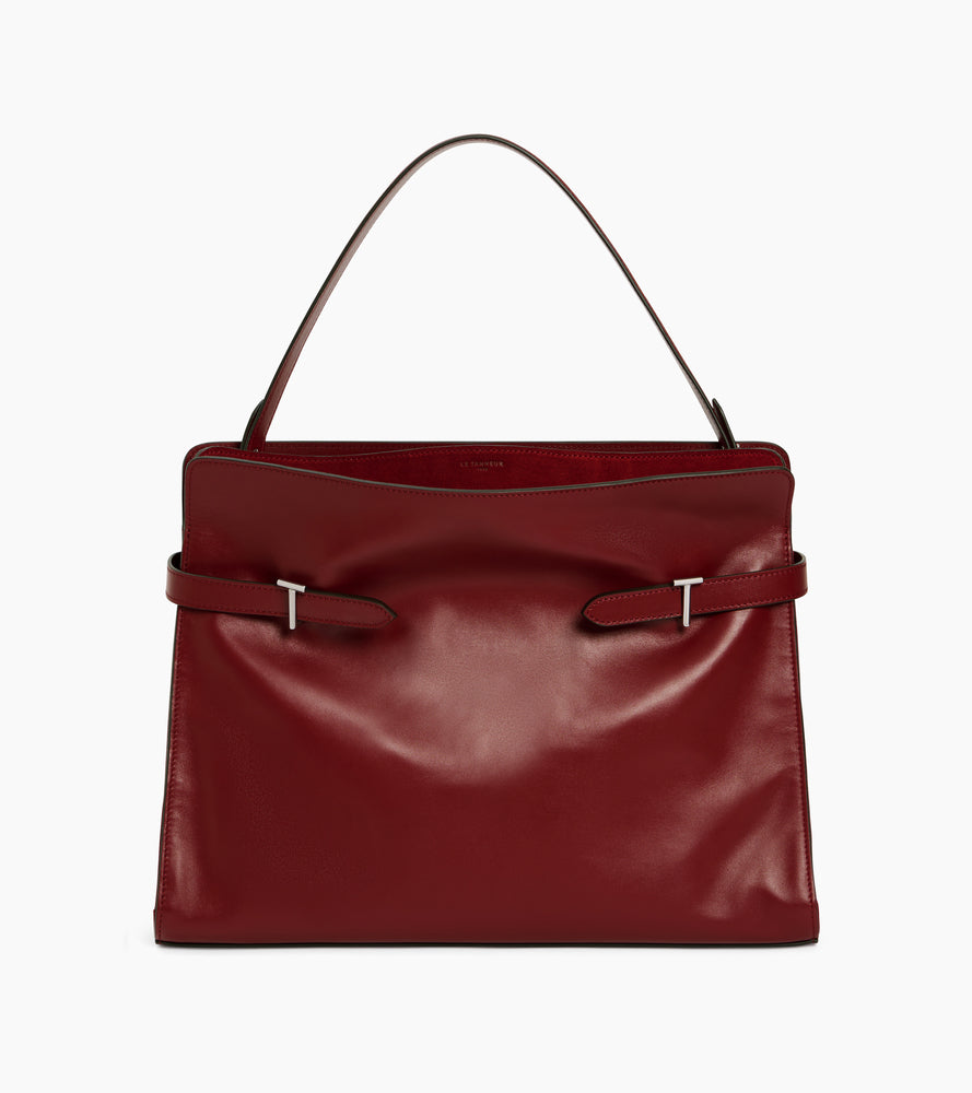 Sac porté épaule modèle maxi Emie en cuir lisse et nubuck