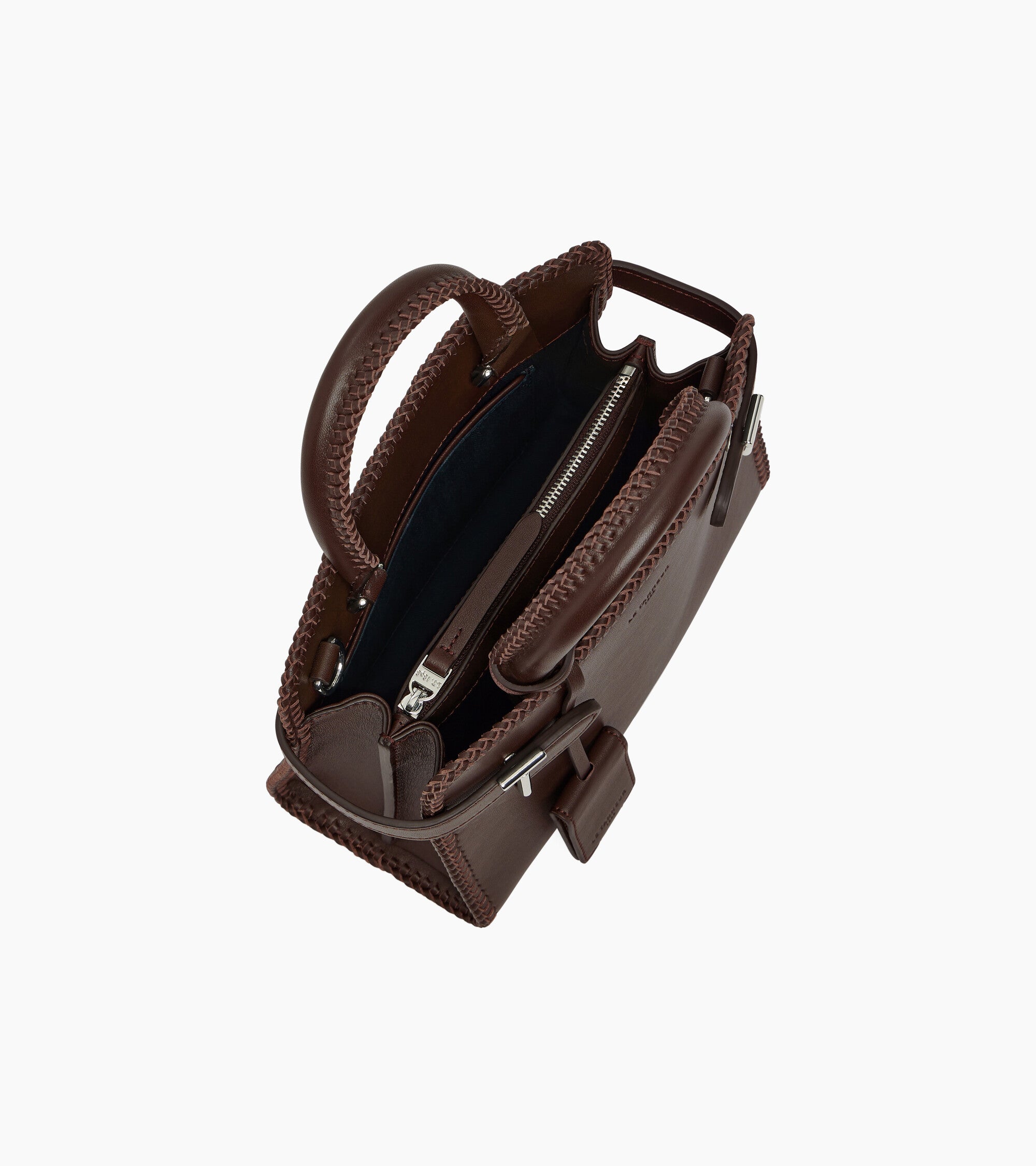 Petit sac à main Emilie en cuir lisse et surpiqûres