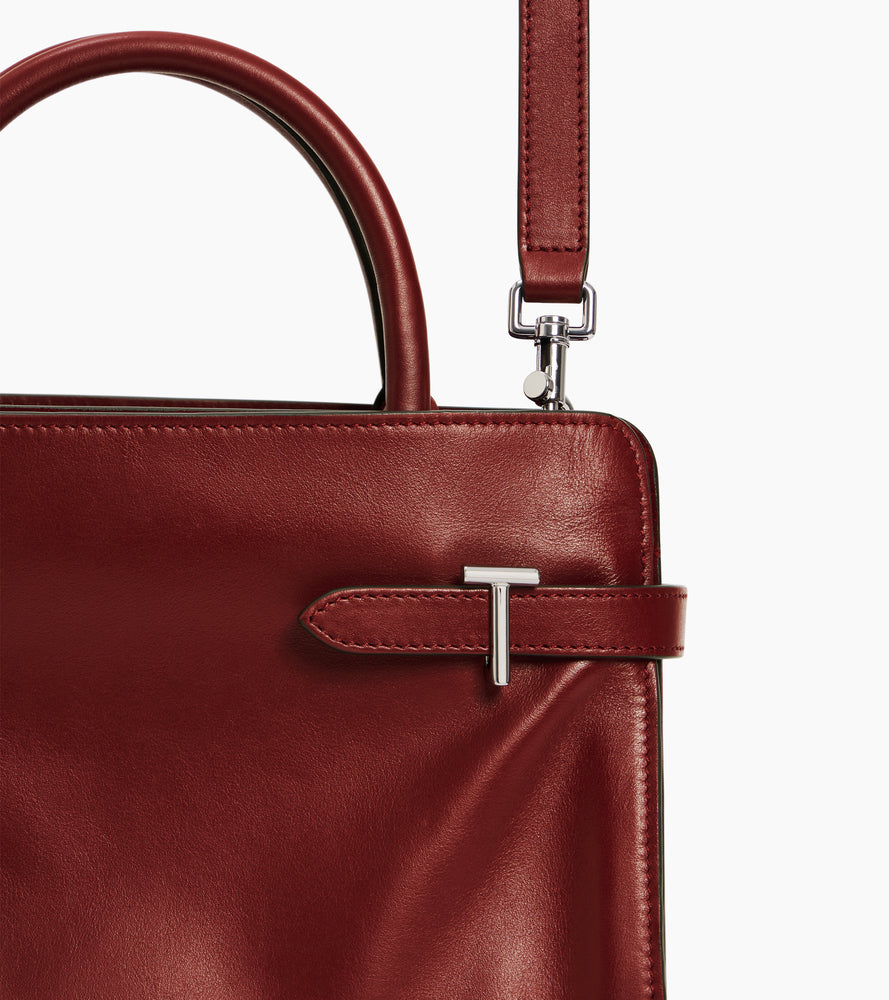 Sac à main moyen modèle Emie en cuir lisse et nubuck